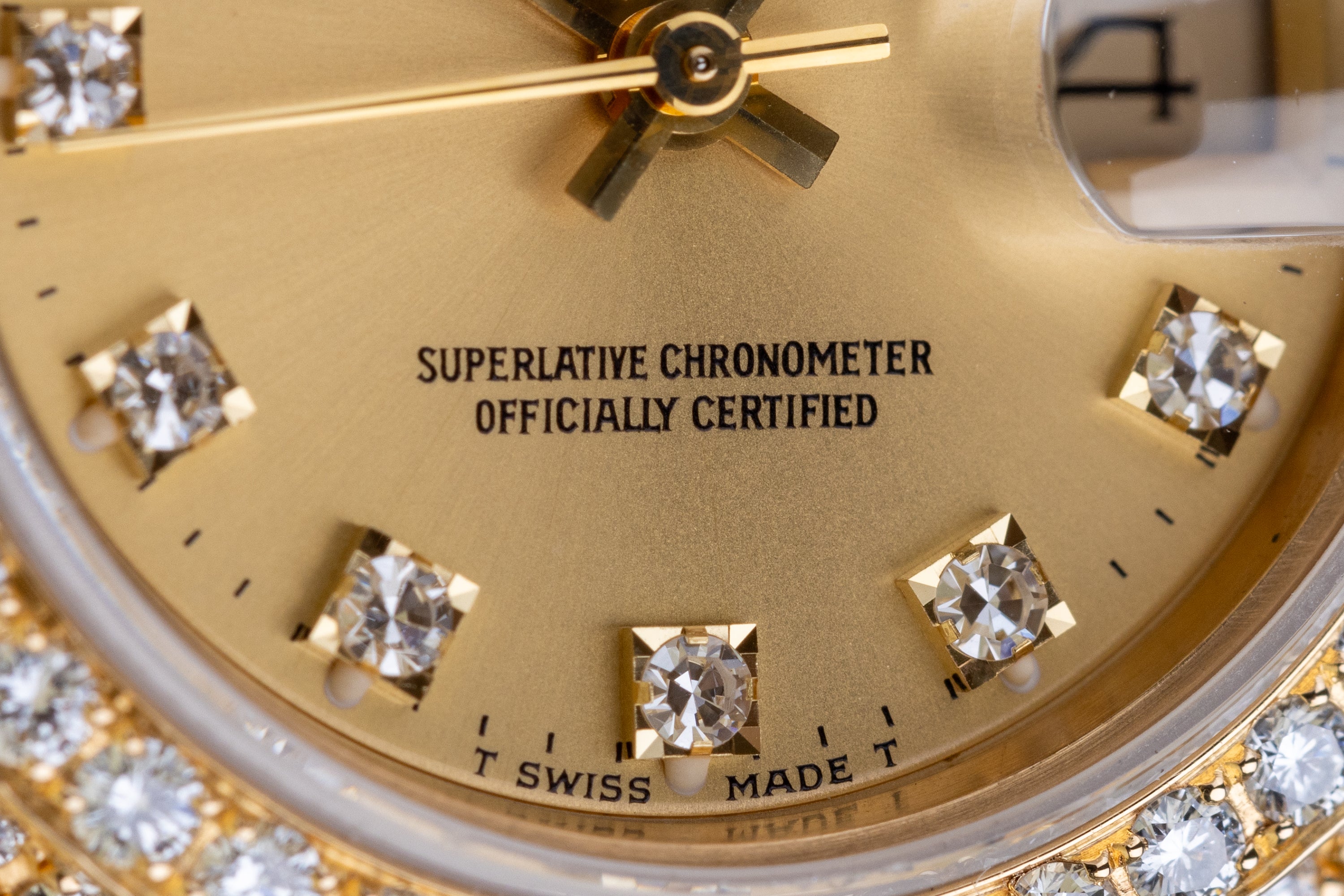 Rolex Lady DateJust | REF. 69158 | Champagne Diamond Dial | Sapphire Diamond Bezel & Shoulders | 18K Yellow Gold