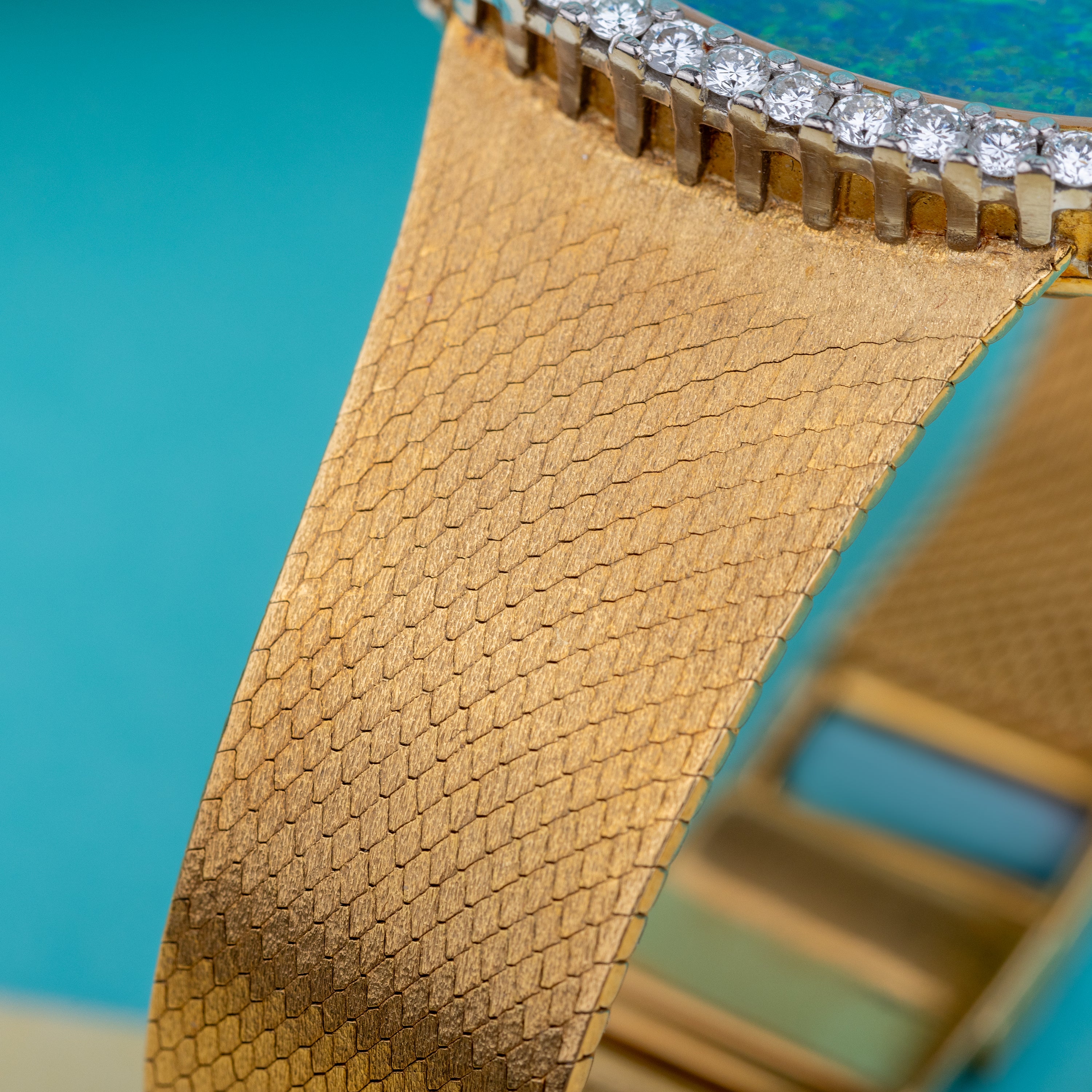 Chopard | REF. 5053 1 | Rare Opal Dial & Large Diamond Bezel | Oblong Case | 18k Yellow Gold | 1970s