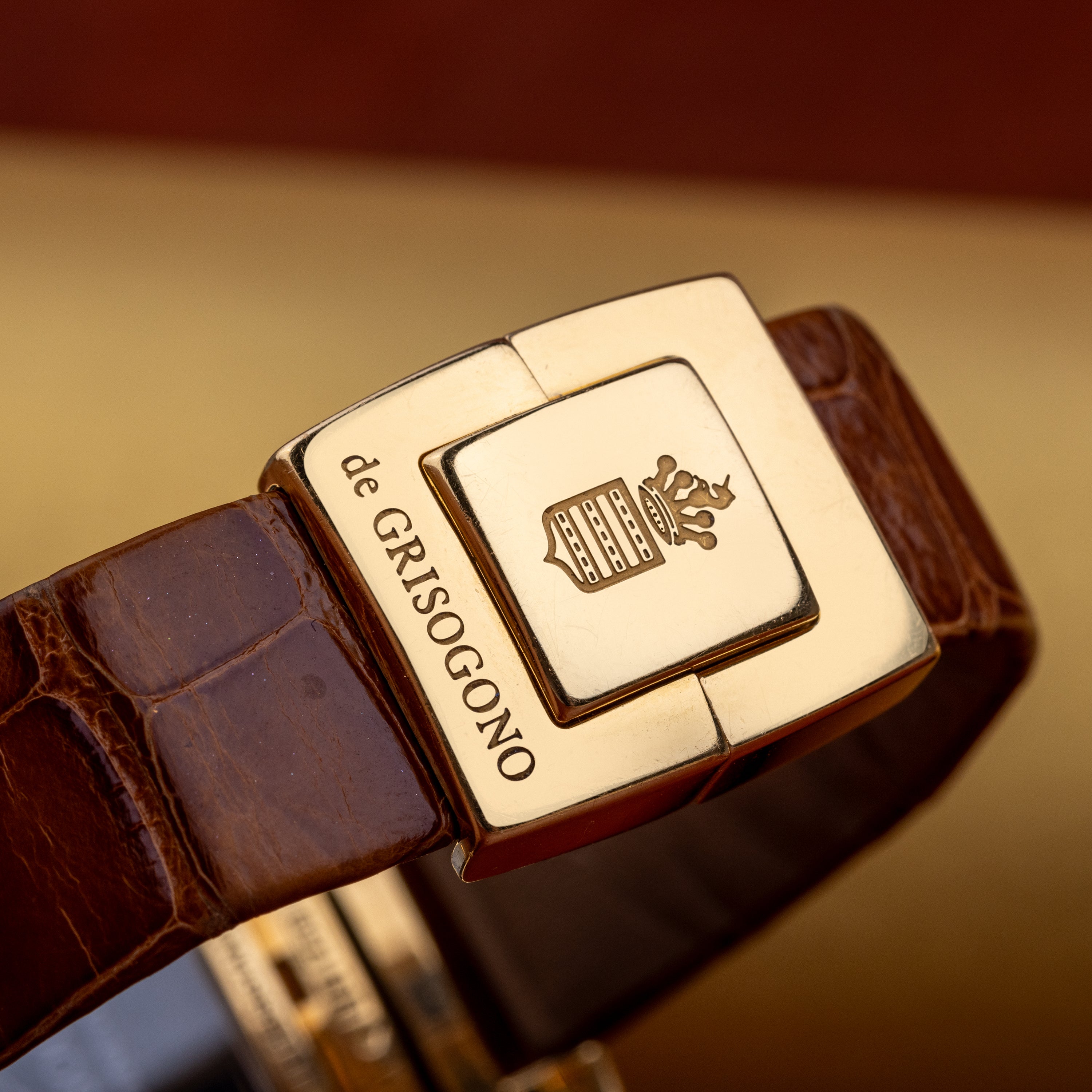 De Grisogono Instrumentino | 18k Yellow Gold | Black Dial | Pave Diamond Case, Shoulders & Bezel| Dual Time Display