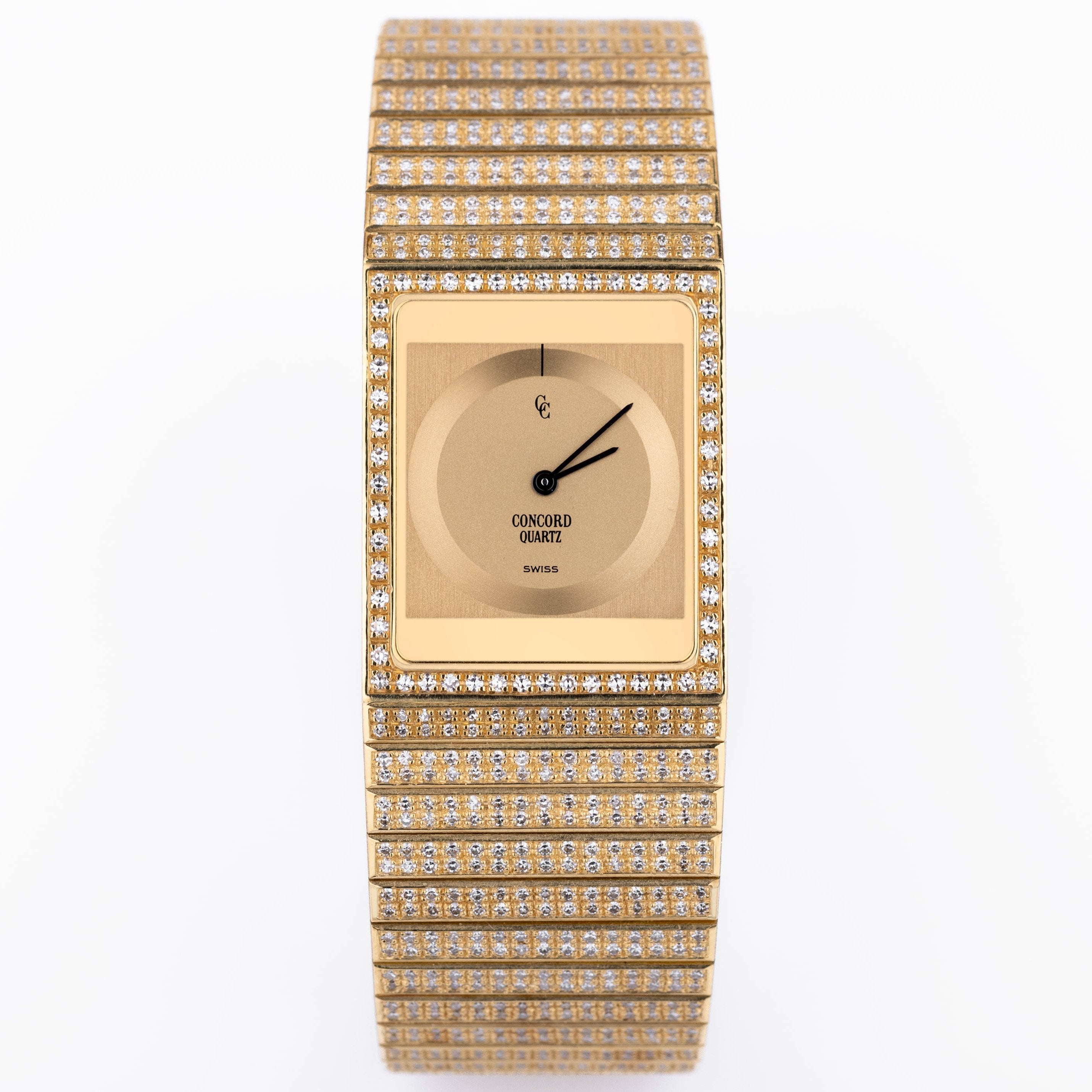 Concord Delirium | REF. 51 77 615 | Pave Diamond Bracelet & Bezel | Quartz | 18k Yellow Gold | 24.5mm | 1980s