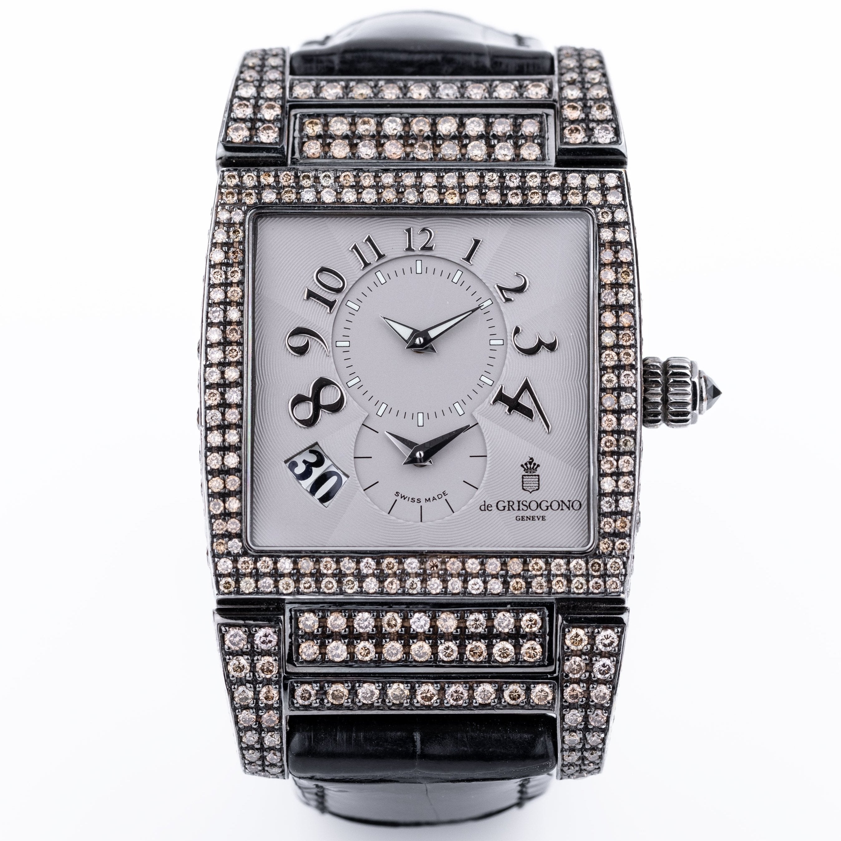 De Grisogono Instrumento N°UNO | REF. UNO/DF | Pave Diamond | Grey-Lilac Dial | Stainless Steel