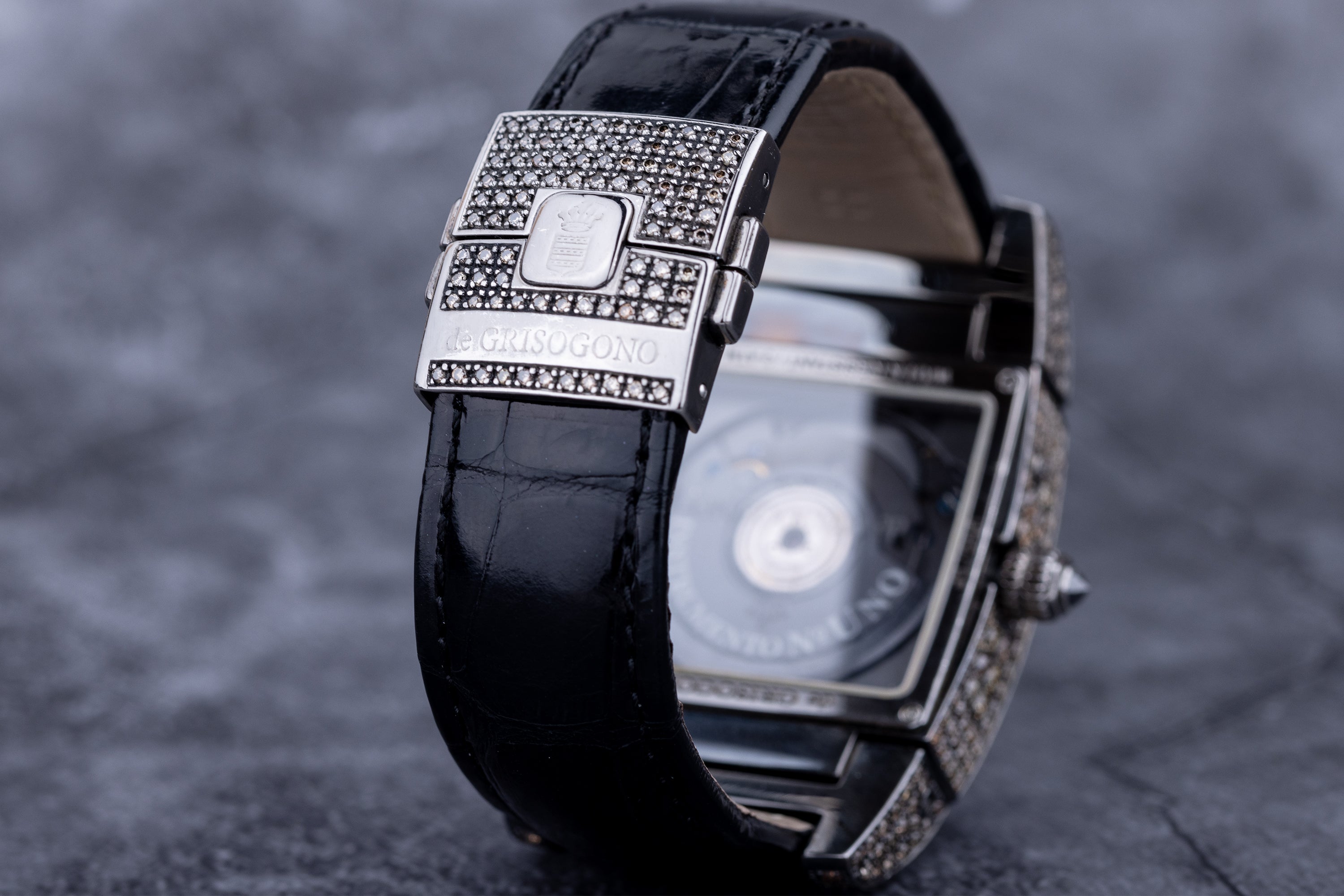 De Grisogono Instrumento N°UNO | REF. UNO/DF | Pave Diamond | Grey-Lilac Dial | Stainless Steel