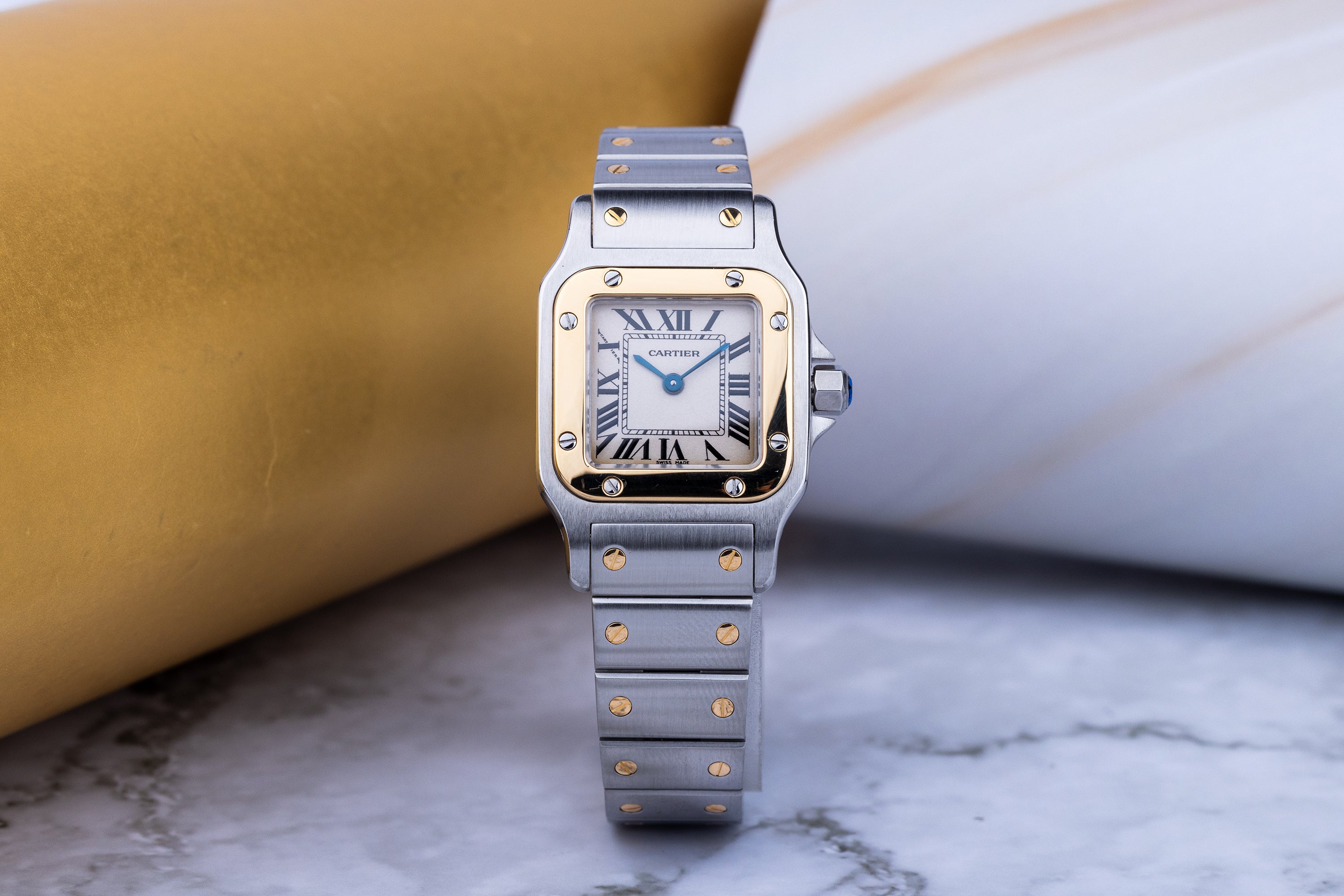 Cartier Santos Galbee | REF. 1567 | Stainless Steel & 18k Yellow Gold | 24mm | Quartz | Cartier 2023 Service & 2 Year Warranty