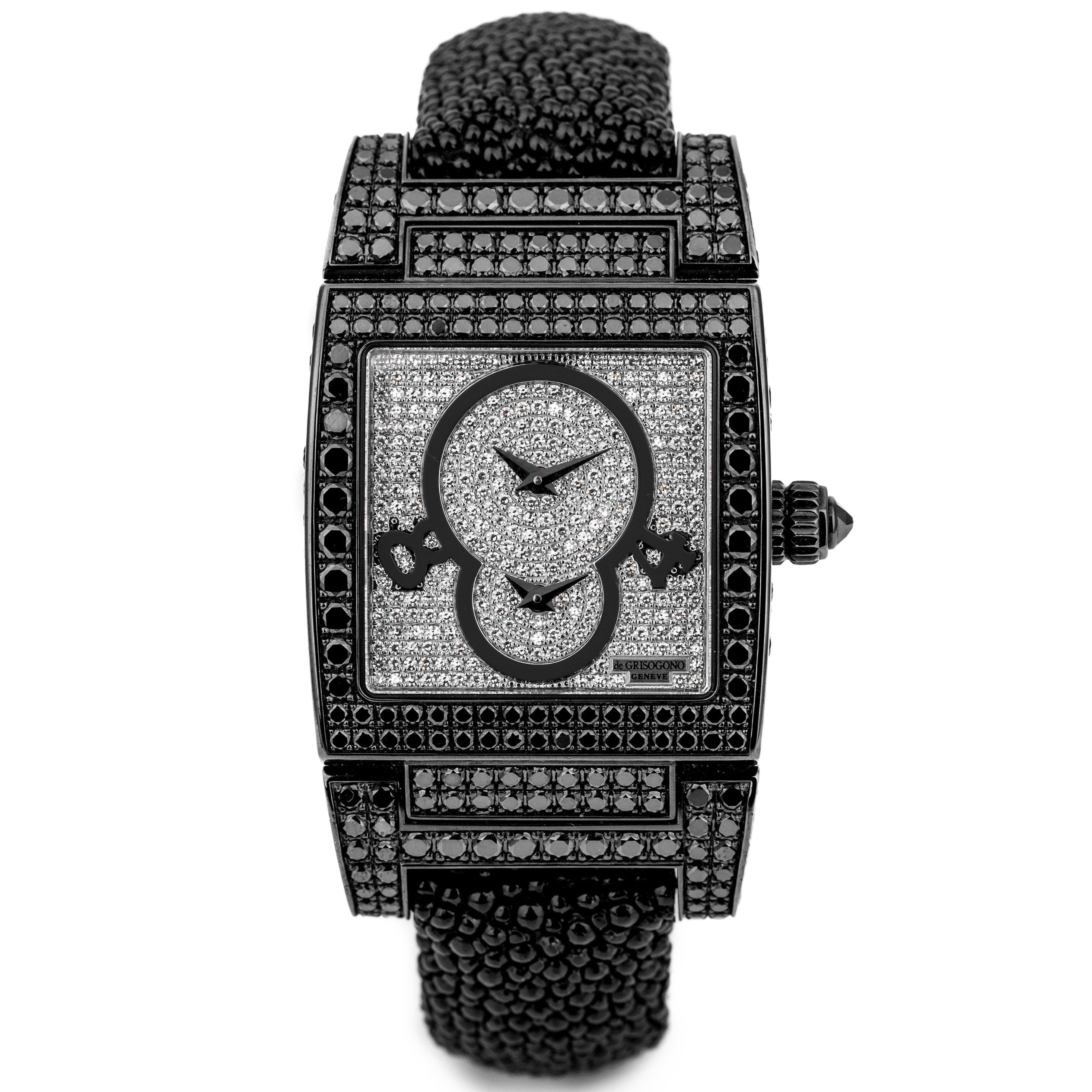 De Grisogono Instrumentino | Pave White & Black Diamonds | 18k White Gold