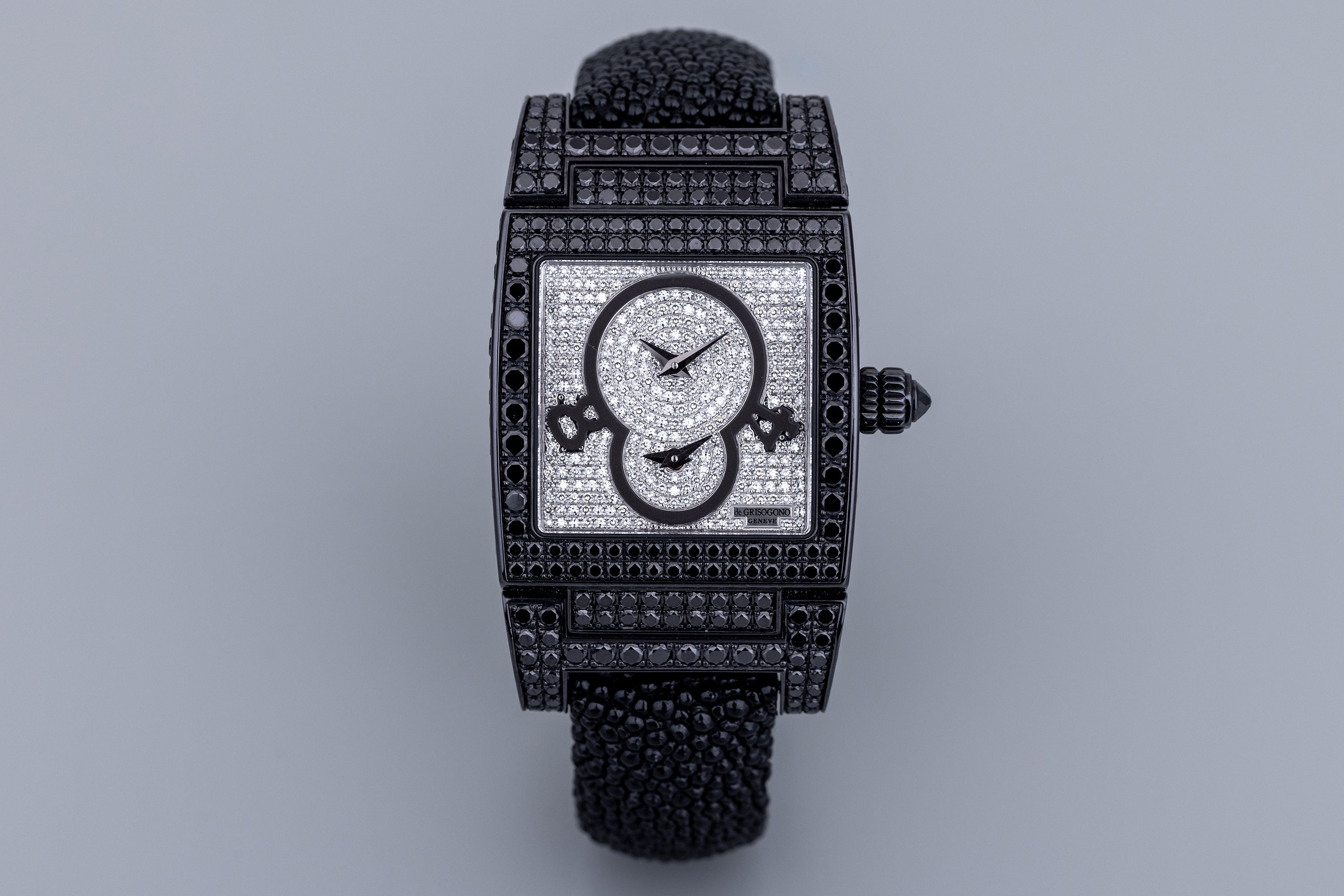 De Grisogono Instrumentino | Pave White & Black Diamonds | 18k White Gold