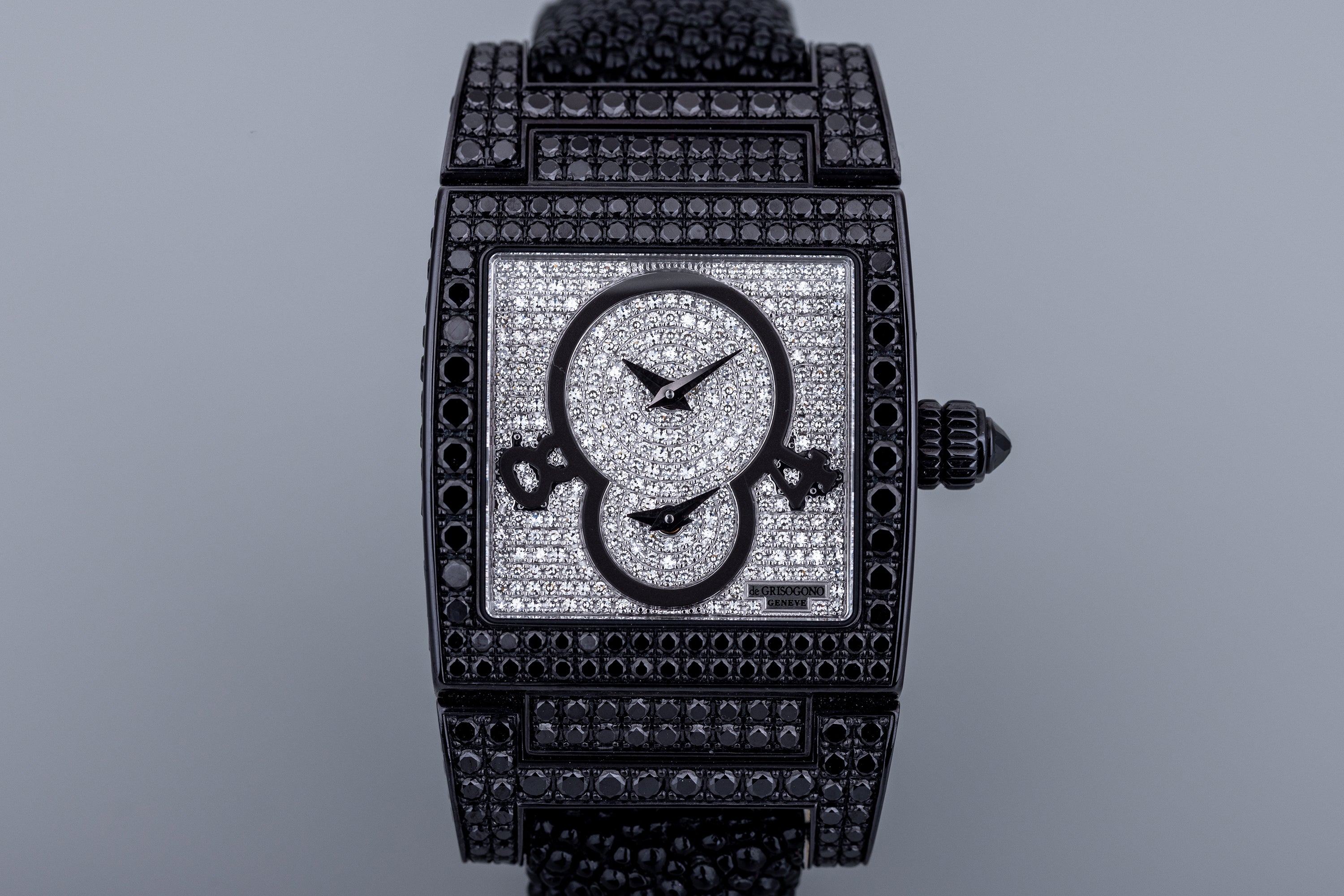 De Grisogono Instrumentino | Pave White & Black Diamonds | 18k White Gold