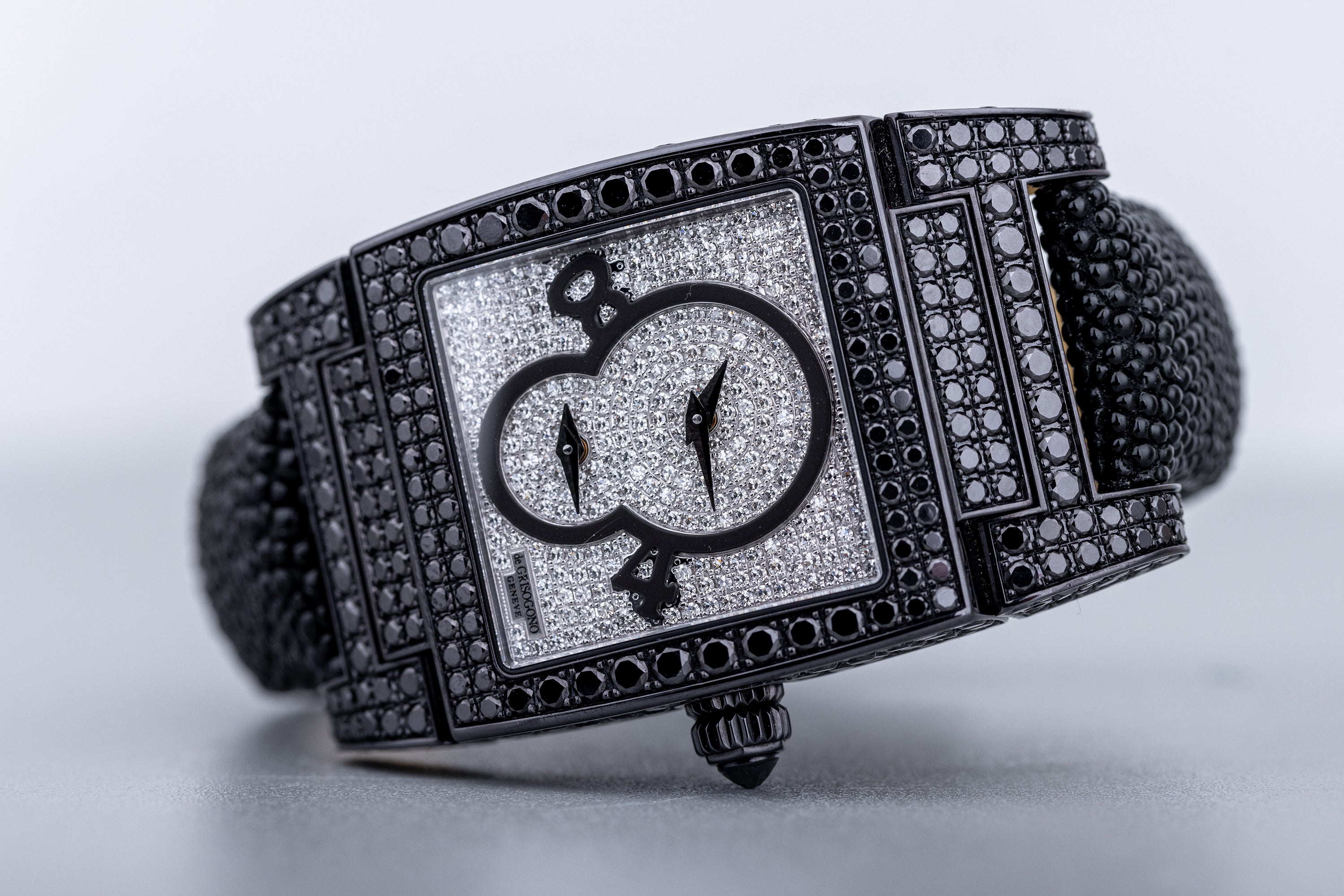 De Grisogono Instrumentino | Pave White & Black Diamonds | 18k White Gold