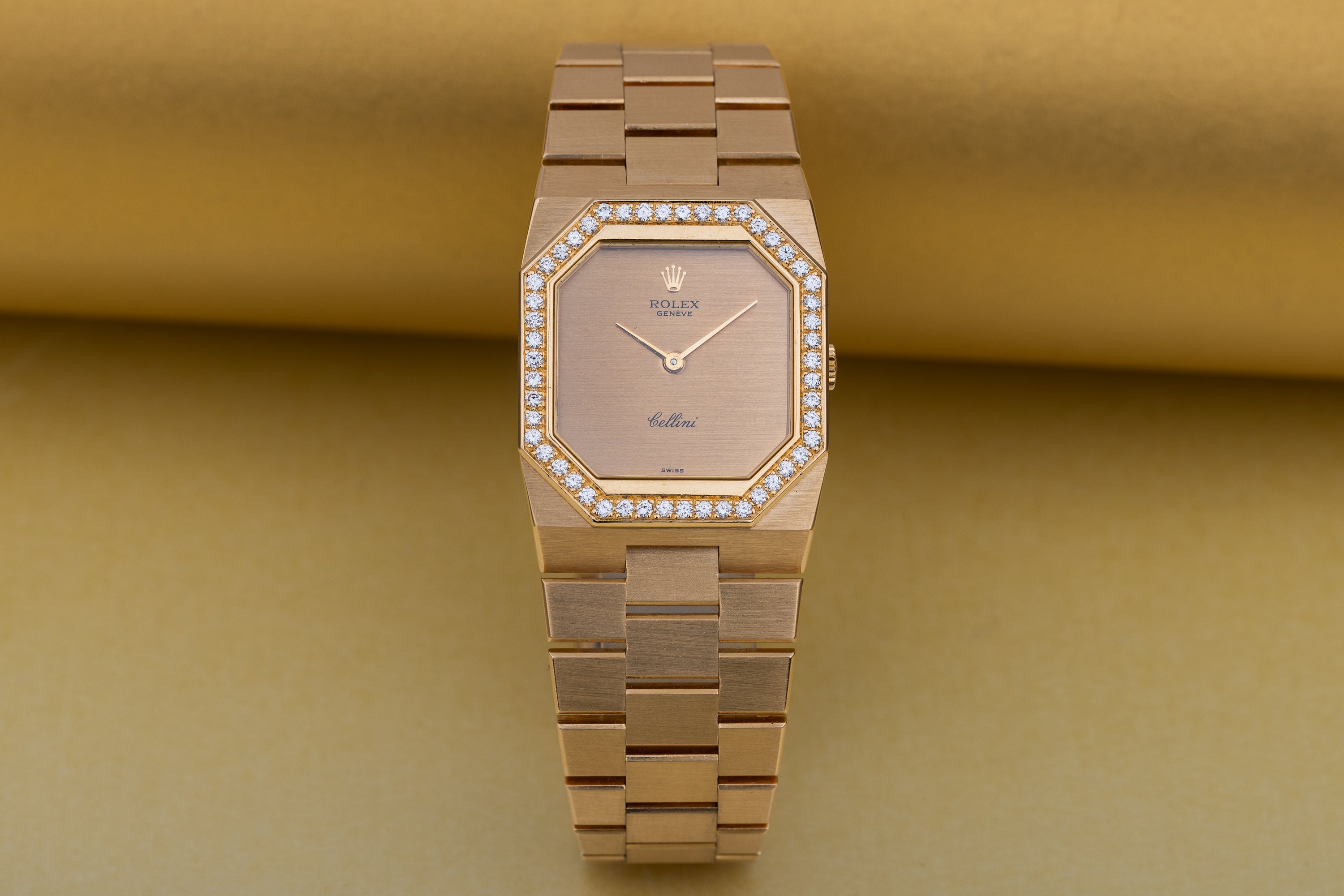 Rolex Cellini | REF. 1650 | Diamond Bezel | Gold Dial | 1981 | 18k Yellow Gold
