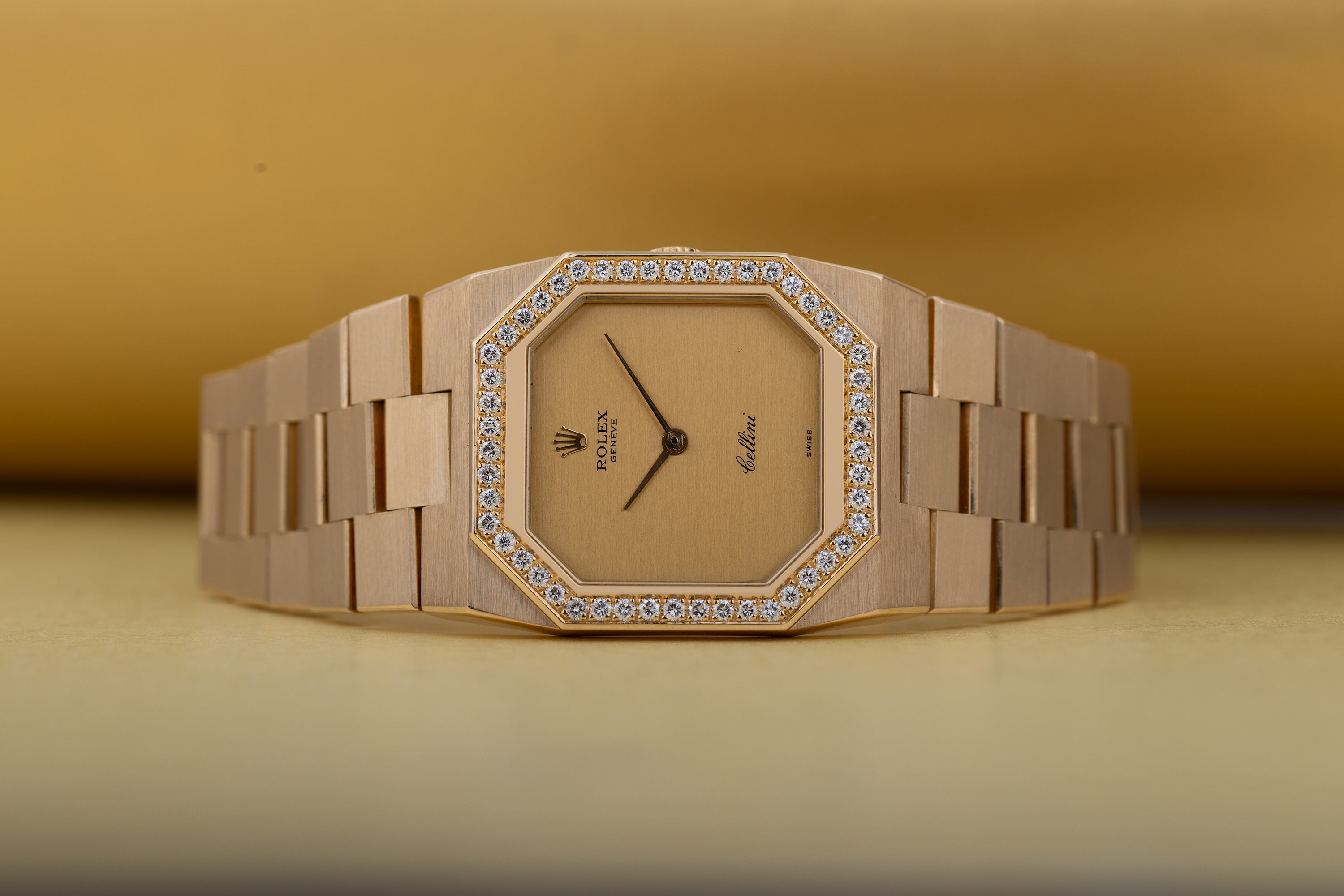 Rolex Cellini | REF. 1650 | Diamond Bezel | Gold Dial | 1981 | 18k Yellow Gold