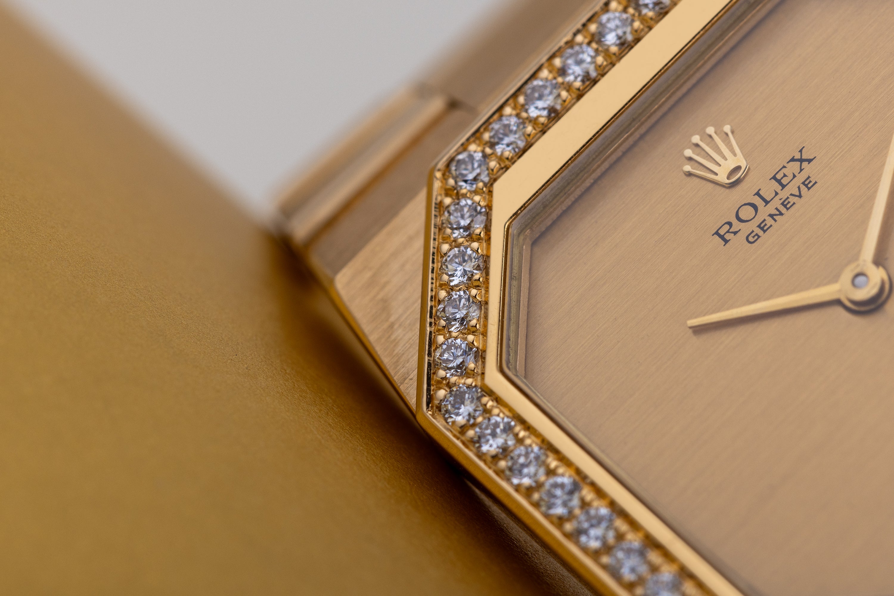 Rolex Cellini | REF. 1650 | Diamond Bezel | Gold Dial | 1981 | 18k Yellow Gold