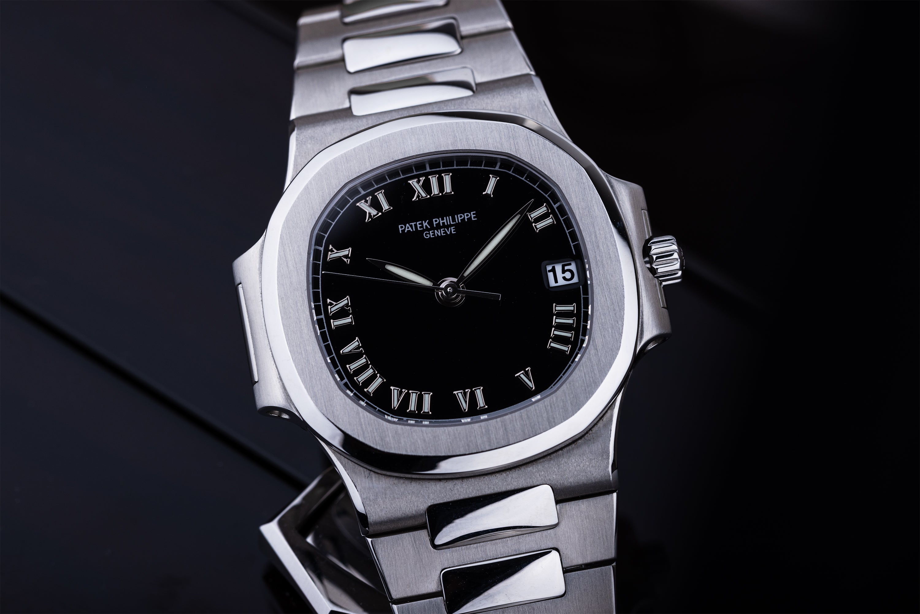 Patek Philippe Nautilus | REF. 3800/1A-001 | Black Roman Dial | 2005 | Stainless Steel | Box & Papers