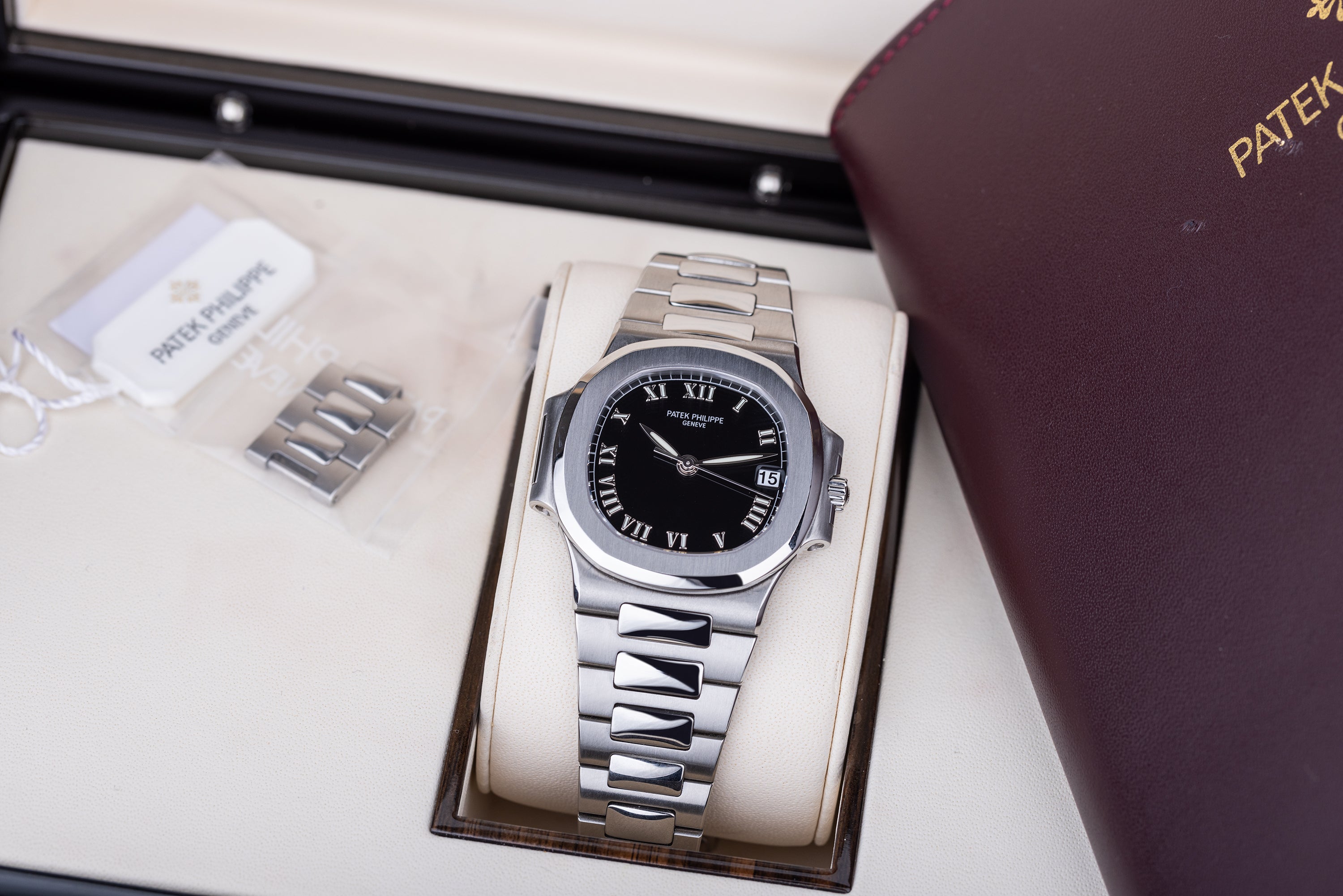 Patek Philippe Nautilus | REF. 3800/1A-001 | Black Roman Dial | 2005 | Stainless Steel | Box & Papers