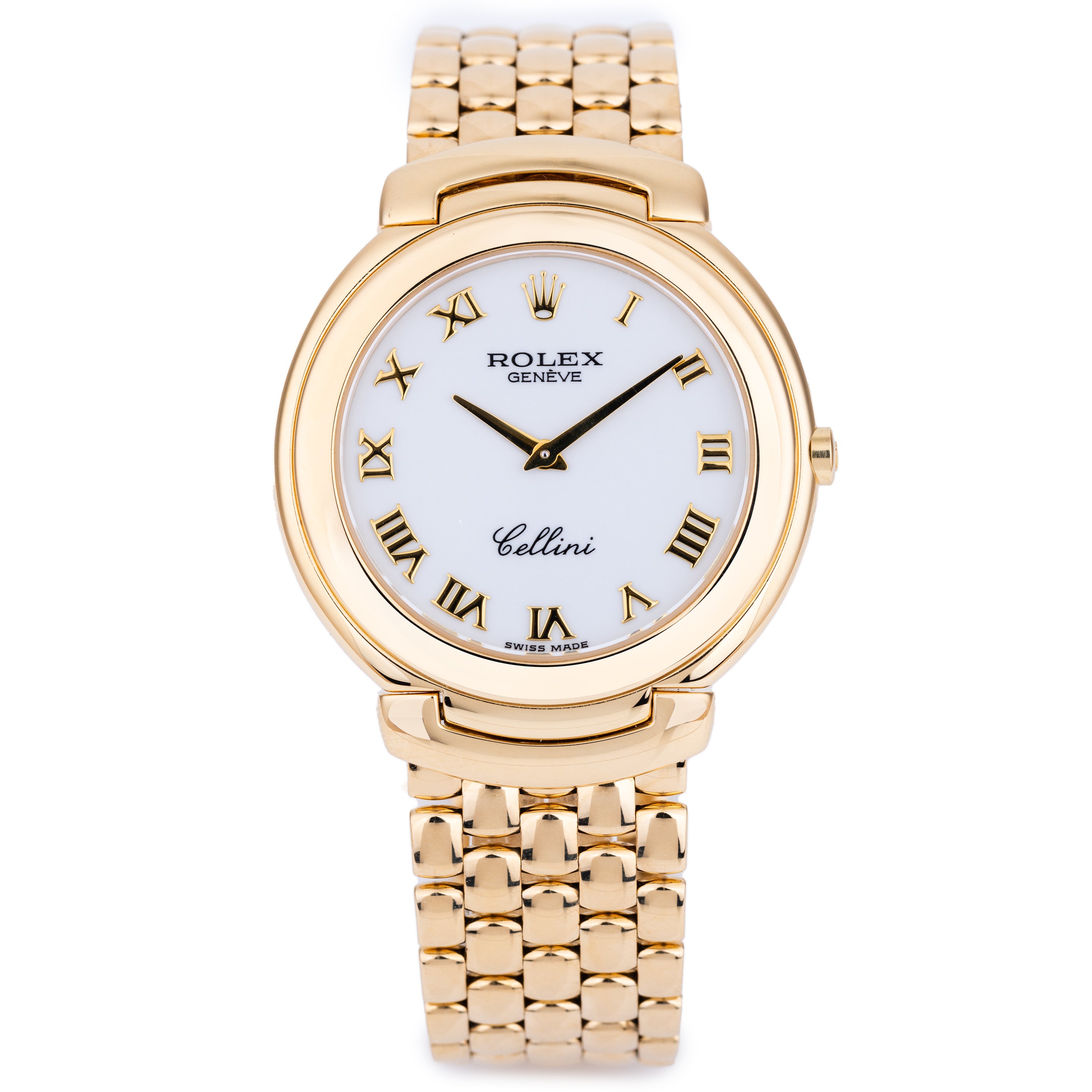 Rolex Cellini | REF. 6623 | White Porcelain Dial | Roman Numerals | 37mm | 18k Yellow Gold | 1990