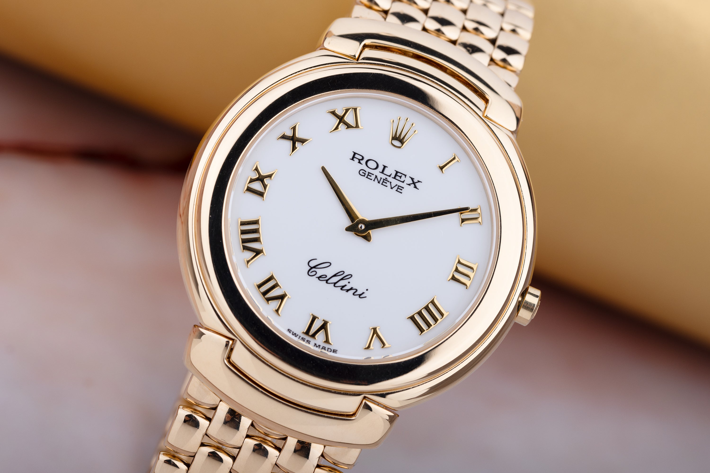 Rolex Cellini | REF. 6623 | White Porcelain Dial | Roman Numerals | 37mm | 18k Yellow Gold | 1990