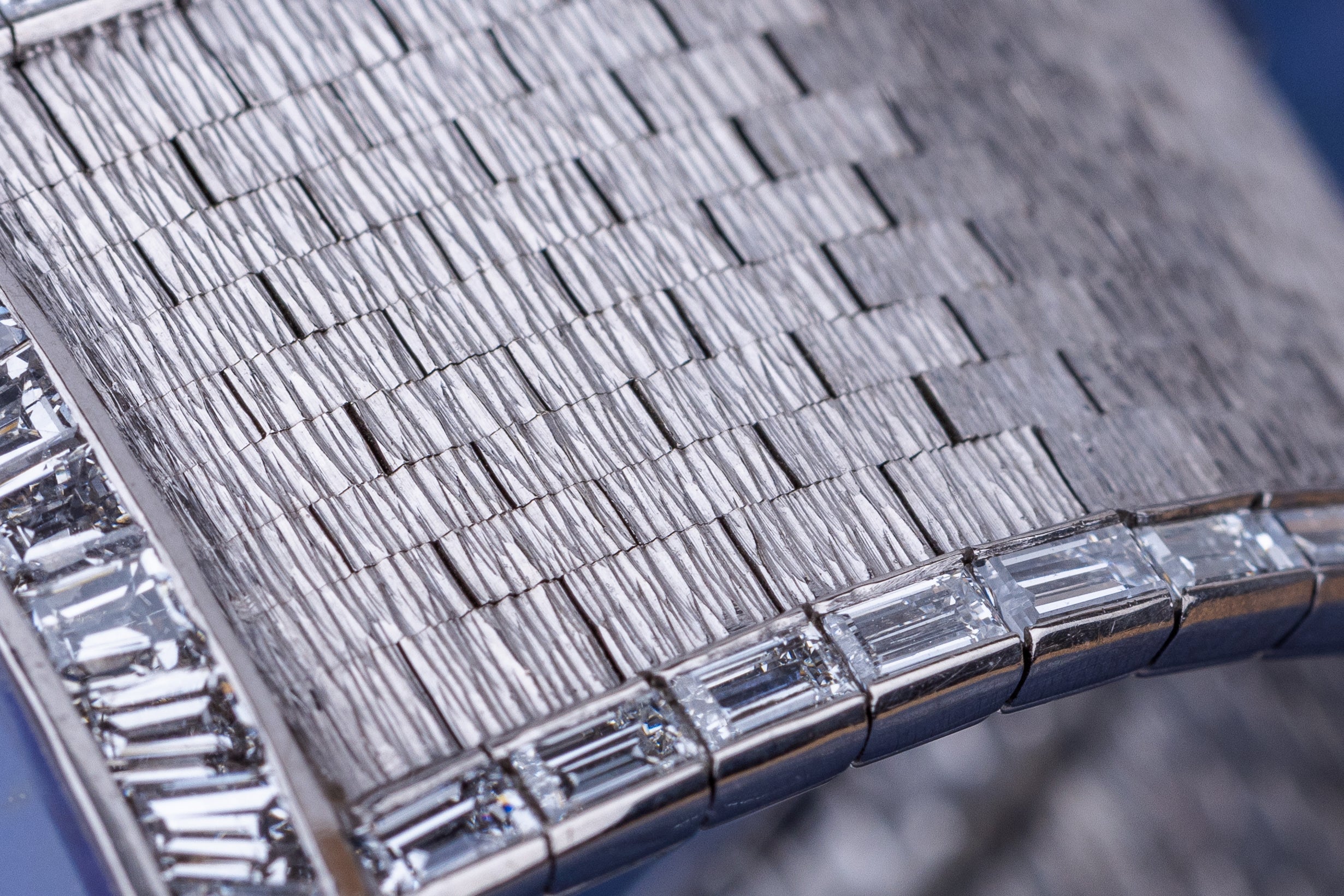 Rare 1970's Piaget | REF. 9665 H 6 | Lapis Lazuli Dial | Baguette Diamond Bezel & Bracelet Lining | 18k White Gold | 31.5mm