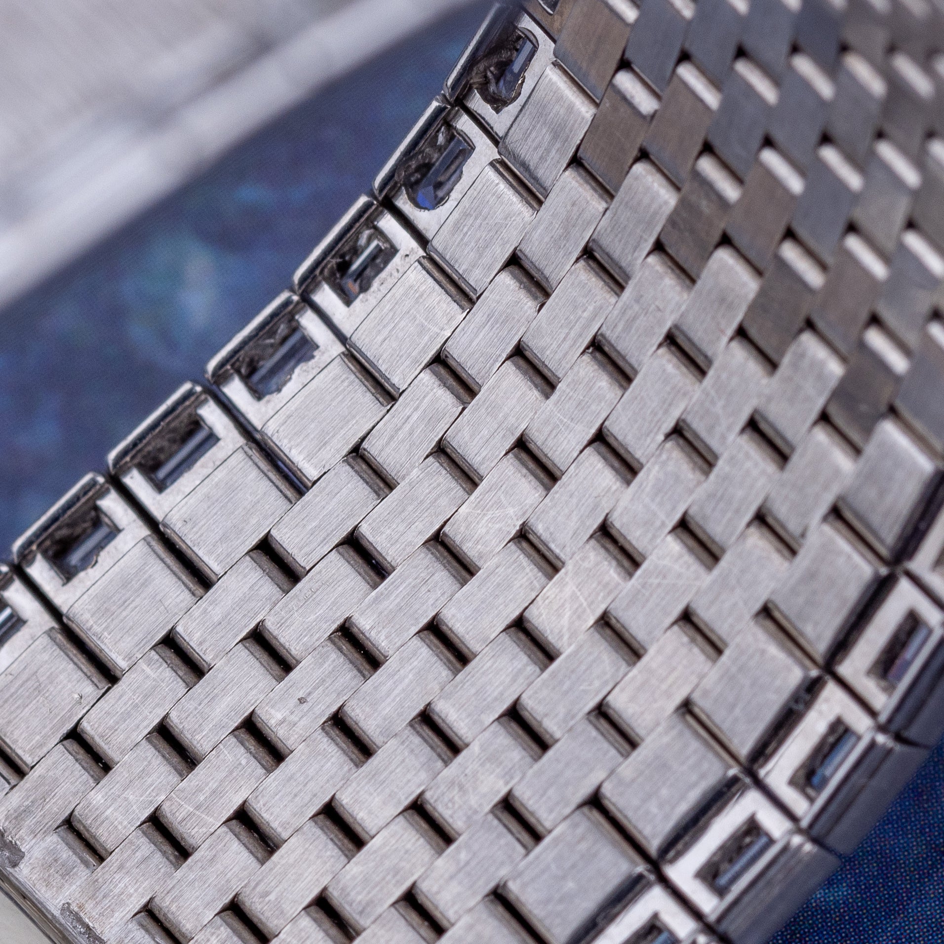 Rare 1970's Piaget | REF. 9665 H 6 | Lapis Lazuli Dial | Baguette Diamond Bezel & Bracelet Lining | 18k White Gold | 31.5mm