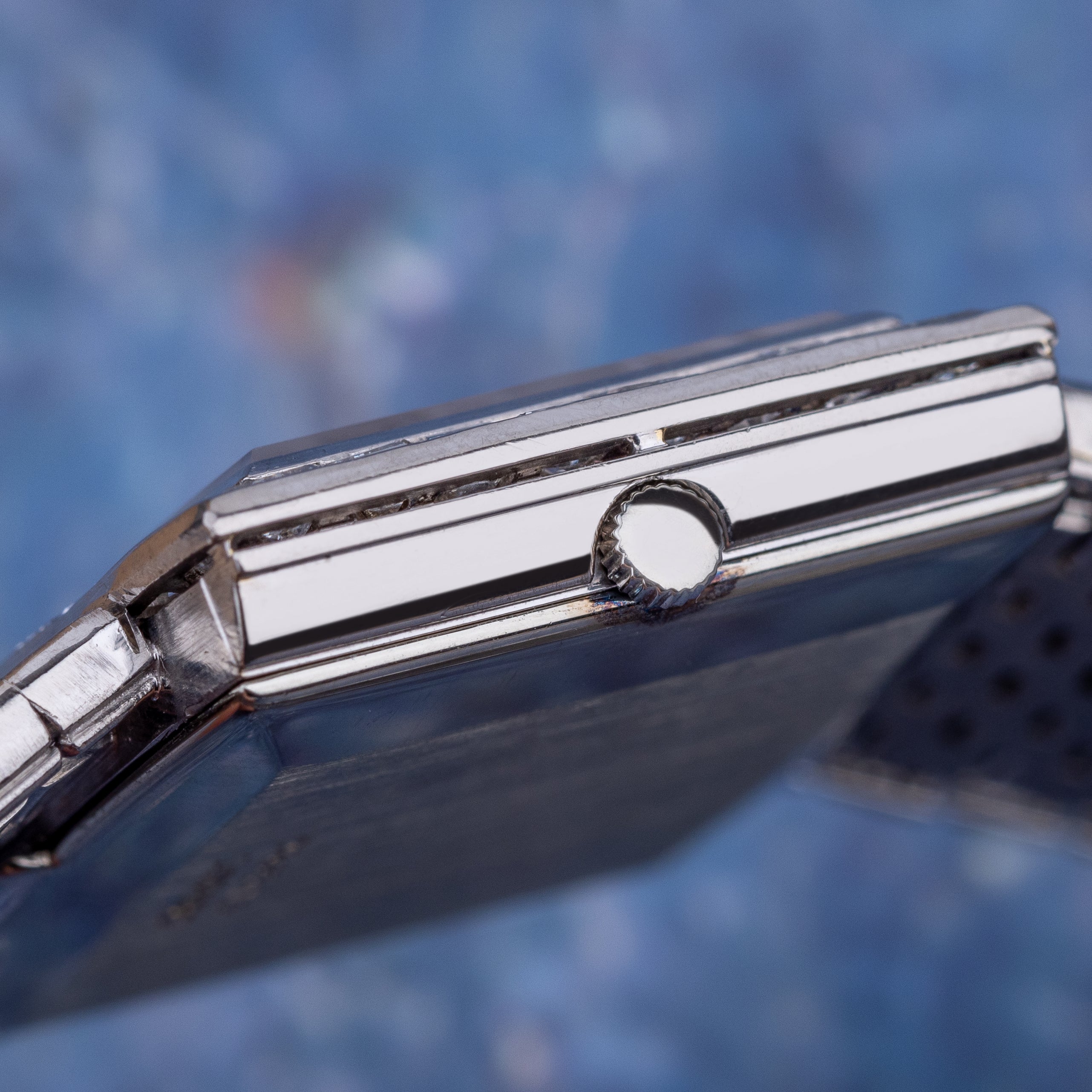 Rare 1970's Piaget | REF. 9665 H 6 | Lapis Lazuli Dial | Baguette Diamond Bezel & Bracelet Lining | 18k White Gold | 31.5mm