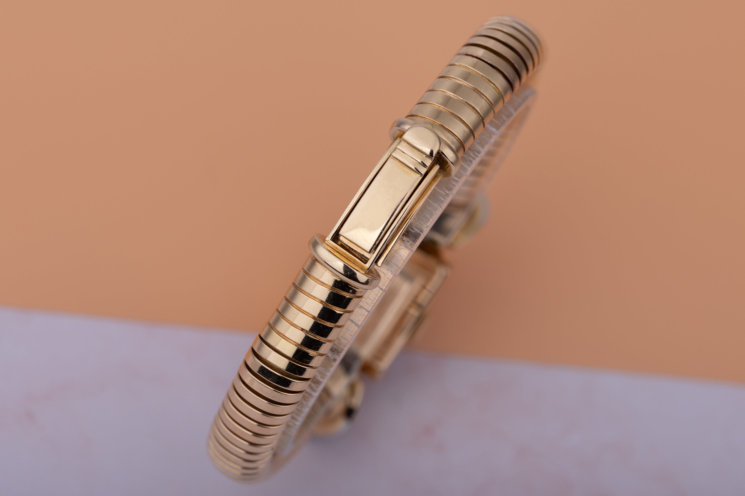 Vintage Longines Watch Circa 1950's | Diamond Shoulders | 18k Yellow Gold | 15mm Wide