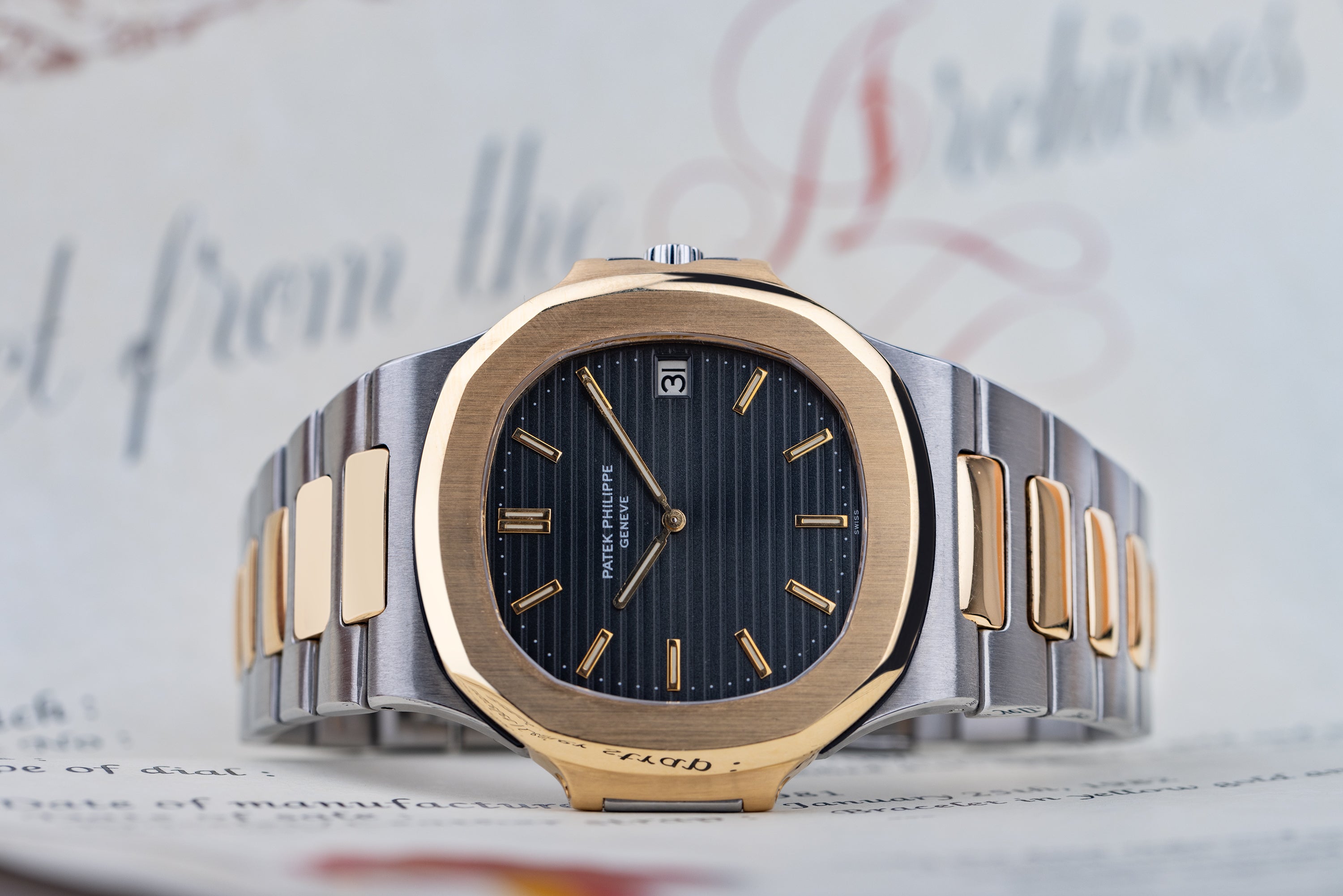 Patek Philippe Nautilus 'Jumbo' | REF. 3700/1 | 42mm | Stainless Steel & 18k Yellow Gold | Extract From Archives