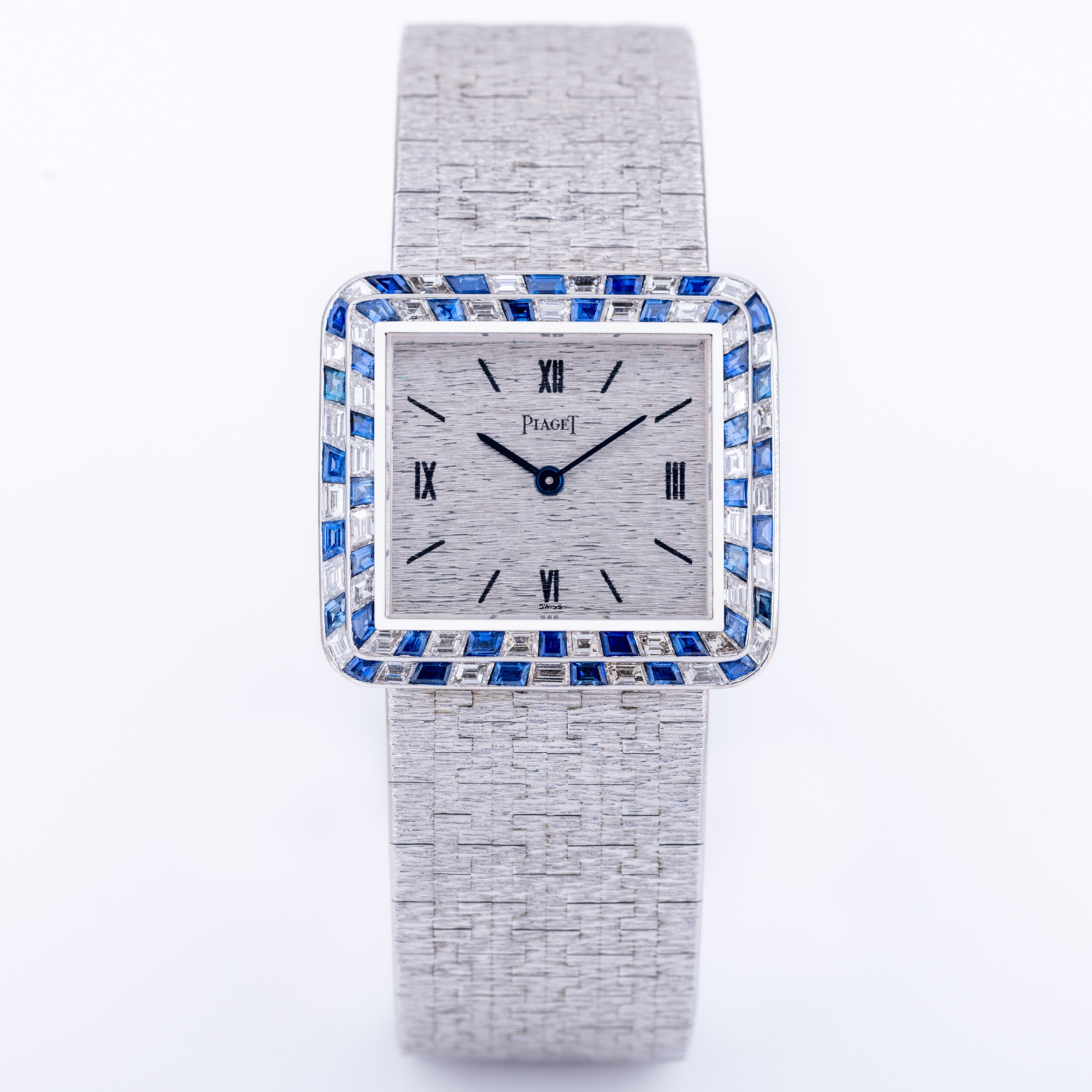 Vintage Piaget | REF. 9366A6 | Diamond & Sapphire Bezel | 18k White Gold | 30mm | 1970's