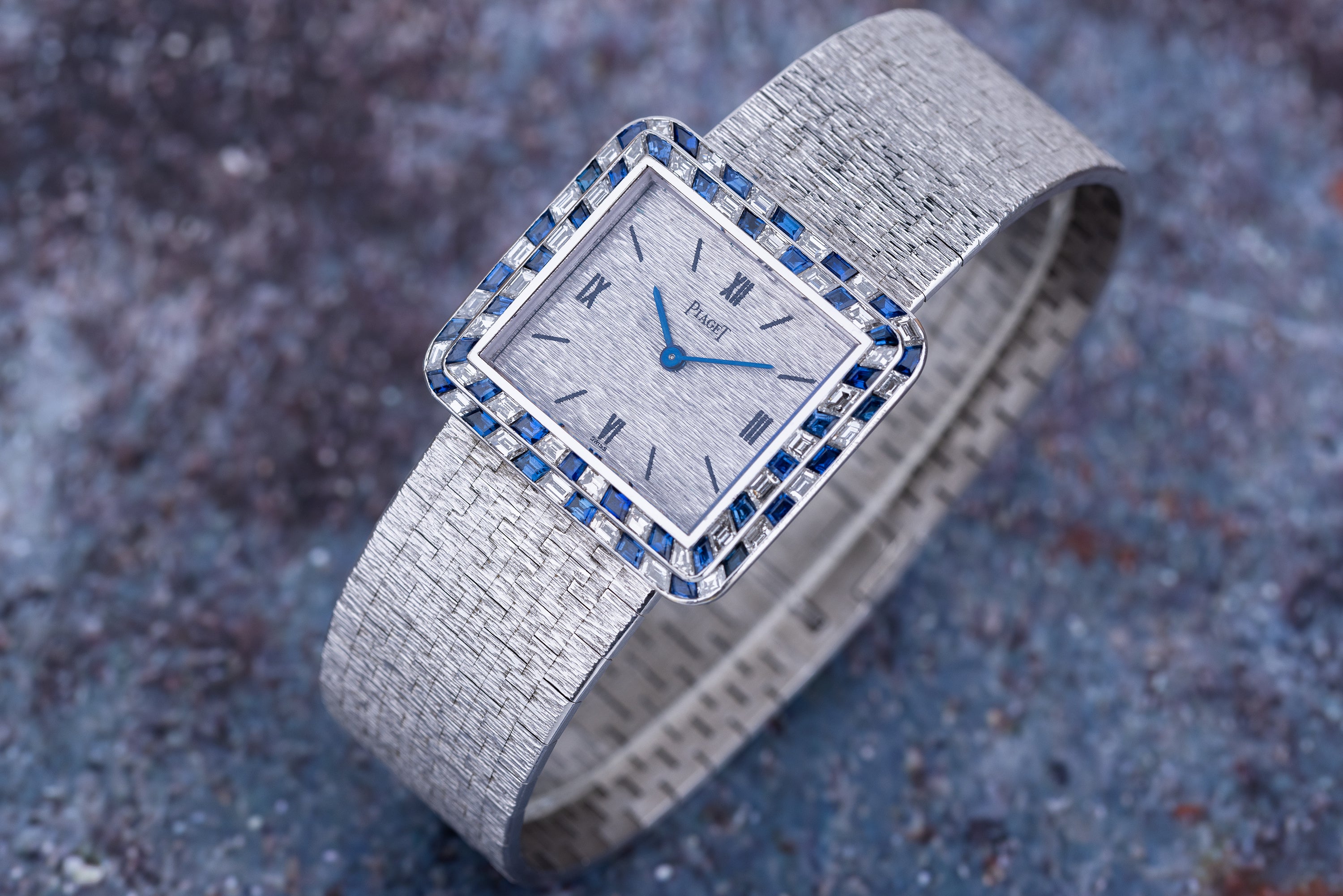 Vintage Piaget | REF. 9366A6 | Diamond & Sapphire Bezel | 18k White Gold | 30mm | 1970's