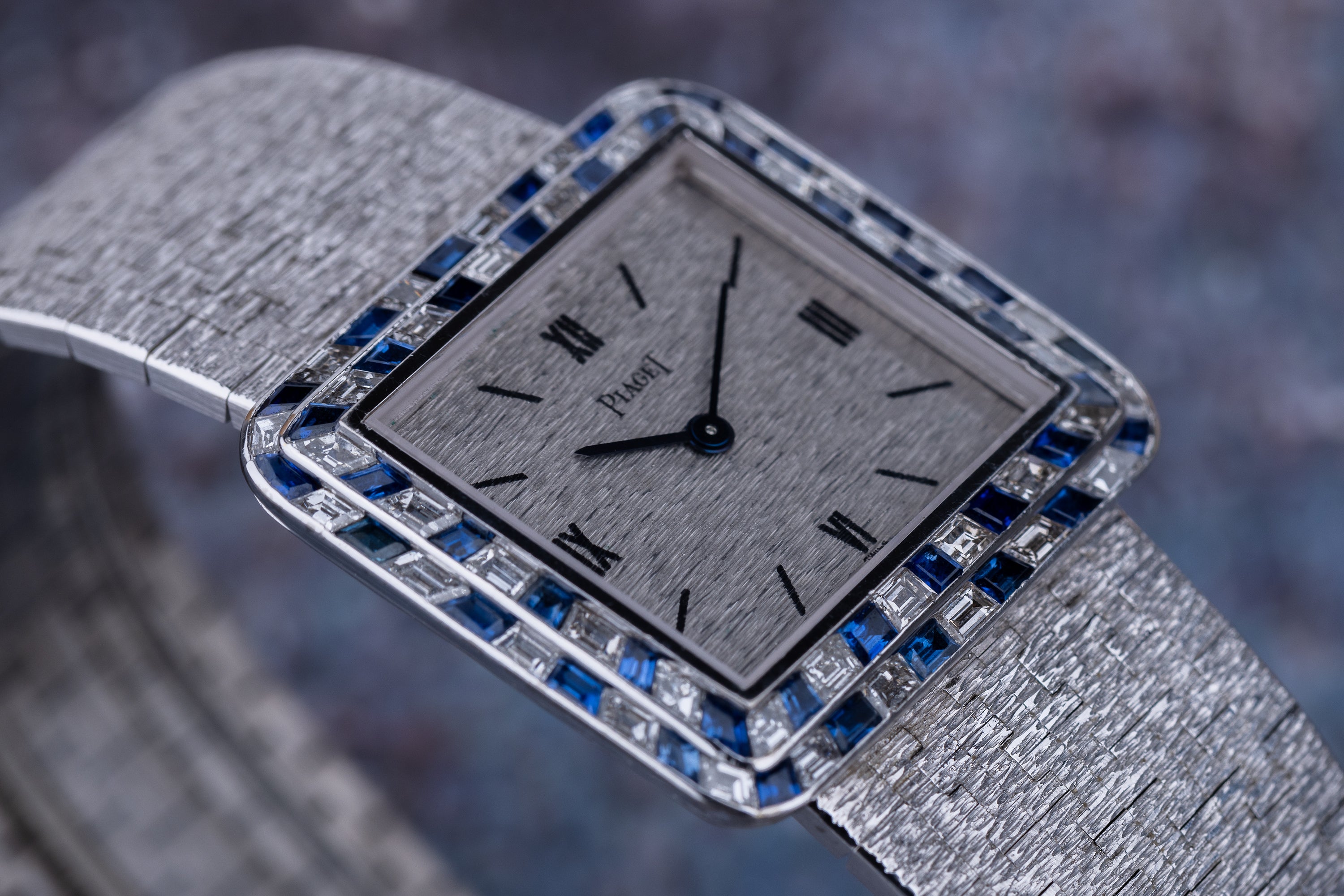 Vintage Piaget | REF. 9366A6 | Diamond & Sapphire Bezel | 18k White Gold | 30mm | 1970's