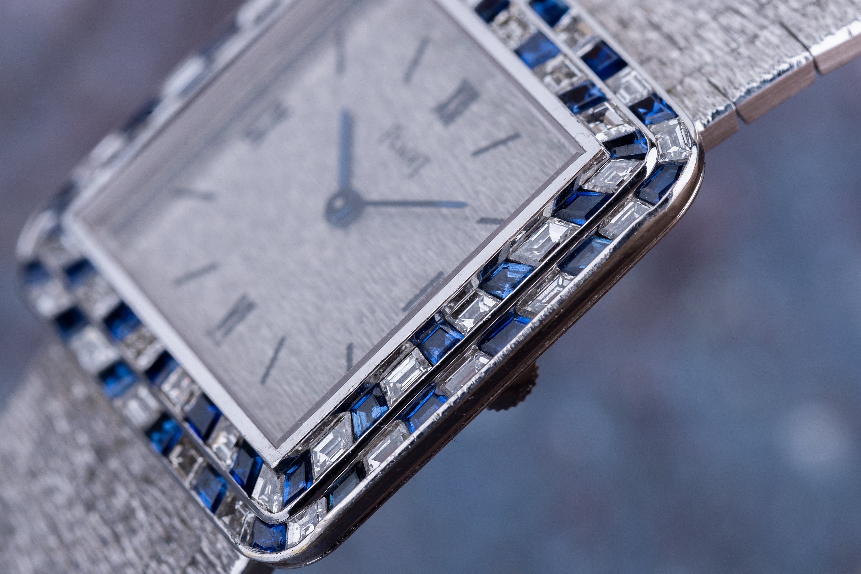 Vintage Piaget | REF. 9366A6 | Diamond & Sapphire Bezel | 18k White Gold | 30mm | 1970's
