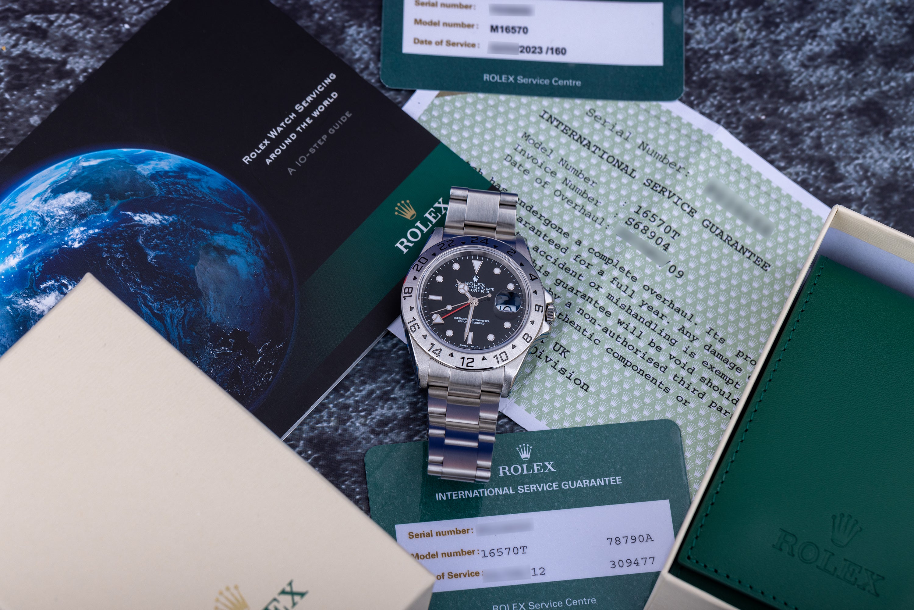 Rolex Explorer II | REF. 16570T | Black Dial | Stainless Steel | Service Papers (2009, 2012 & 2023)