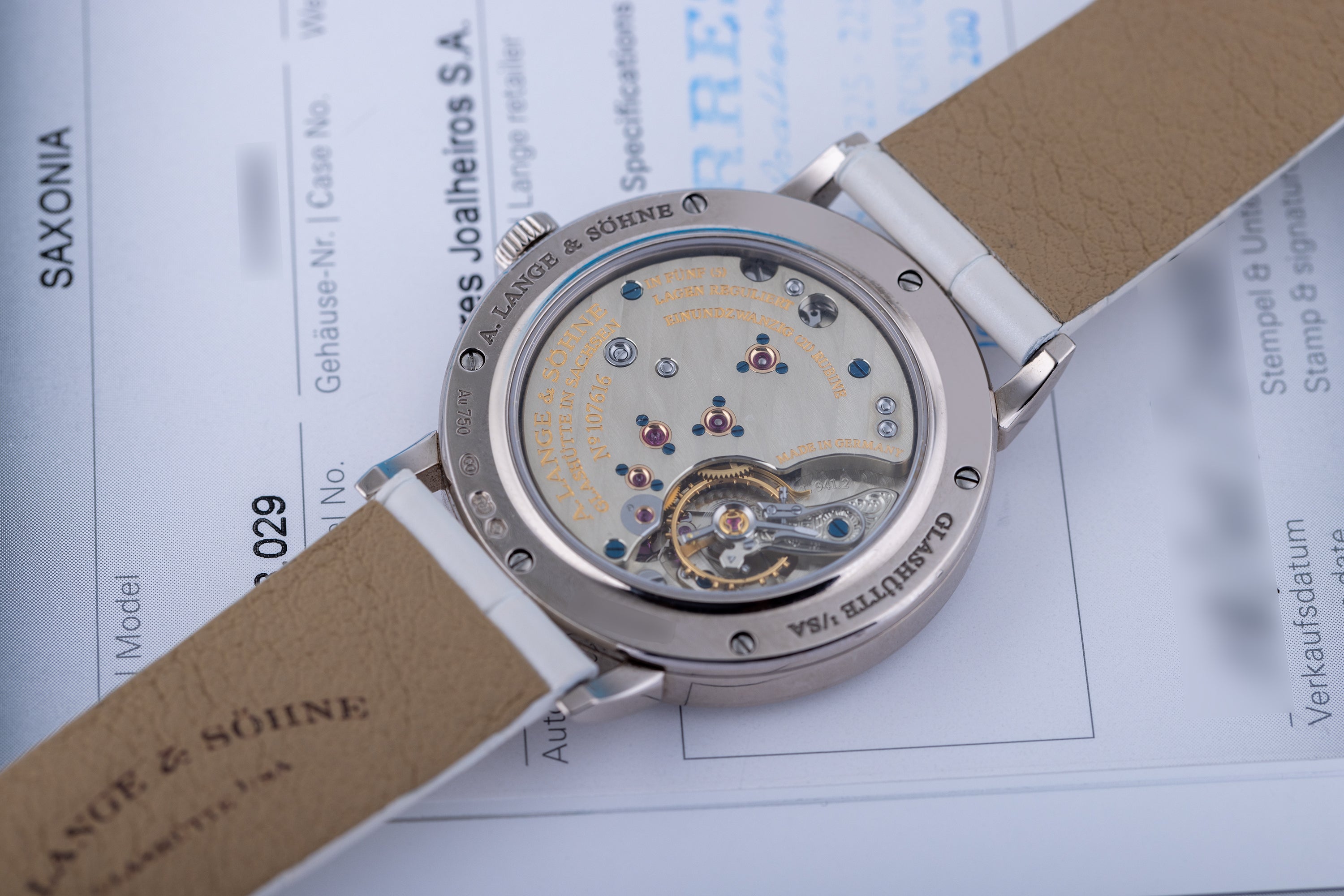 A. Lange & Söhne Saxonia | REF. 878.029 | 18k White Gold | Mother of Pearl Dial | 2020 | Box & Papers