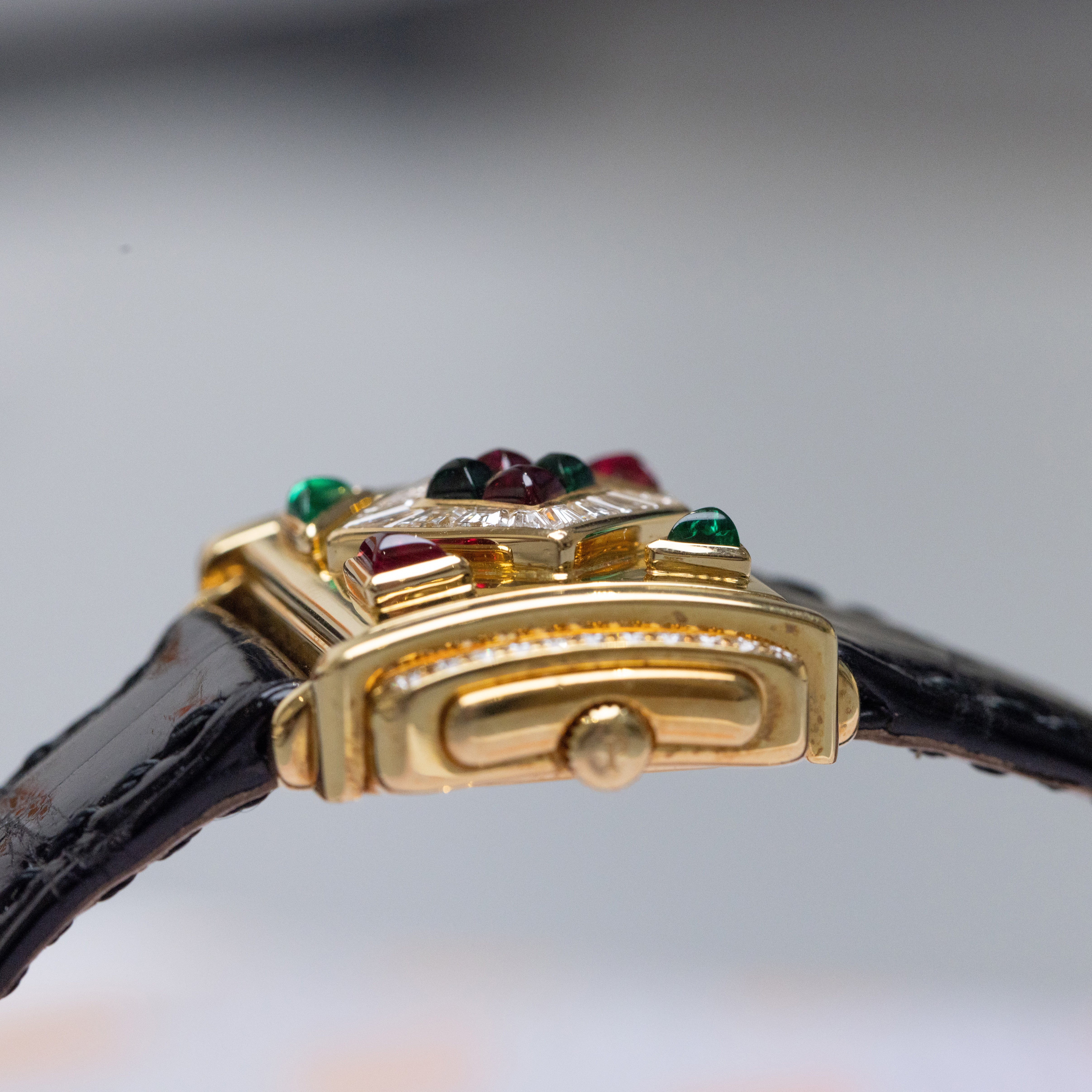 Rare Piaget Secret | REF. 16988 | Ruby, Emerald & 'Cut to Measure' Diamonds | 29mm | 18k Yellow Gold