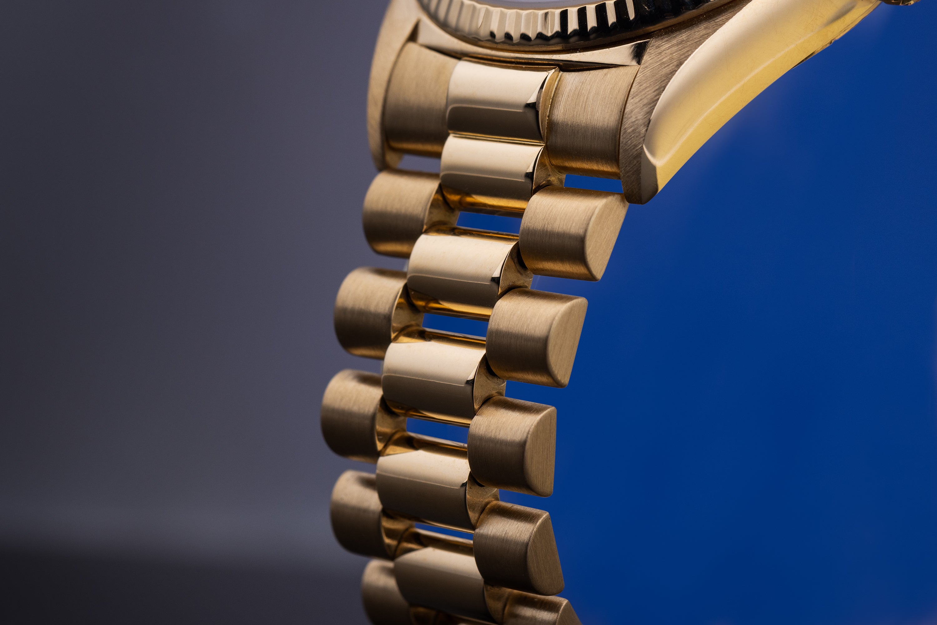 Rolex Day-Date | REF. 18238 | Blue Degrade Diamond Dial | Box & Papers | 18k Yellow Gold
