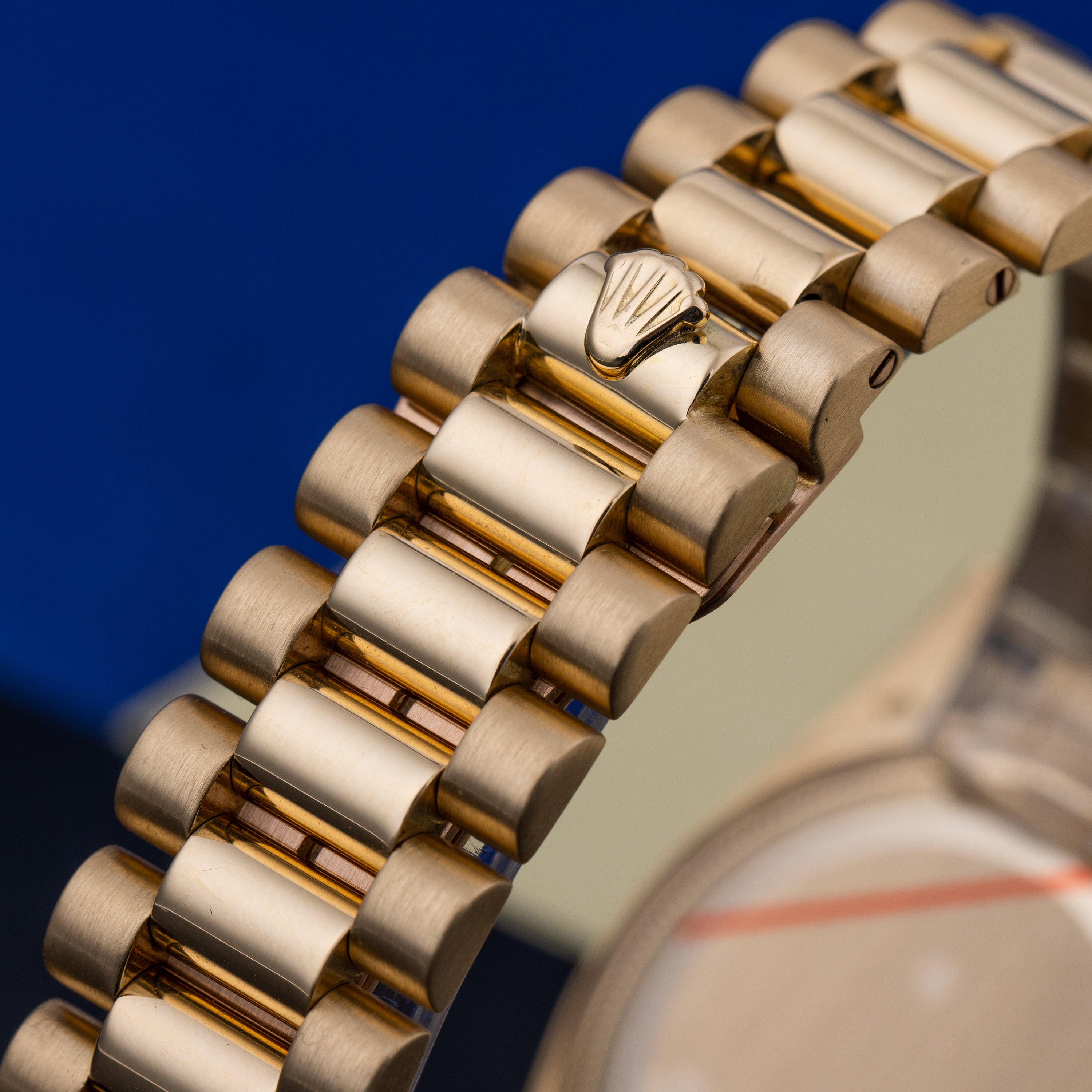 Rolex Day-Date | REF. 18238 | Blue Degrade Diamond Dial | Box & Papers | 18k Yellow Gold