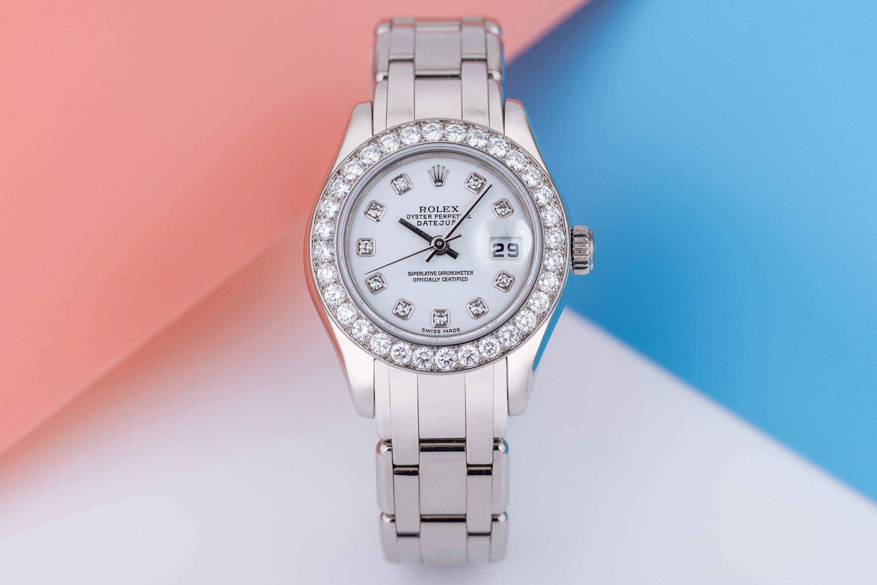 Rolex Lady DateJust Pearlmaster | REF. 80299 | 18k White Gold | White Diamond Dial & Bezel