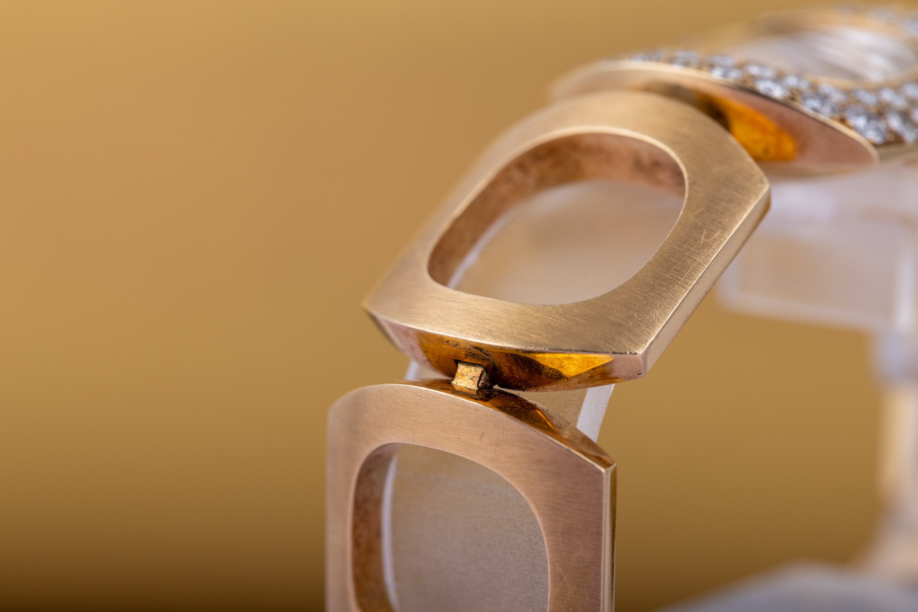 Boucheron Vintage Lady's Wristwatch | Circa 1970s | Champagne Dial | Double Row Diamond Bezel | 18k Yellow Gold