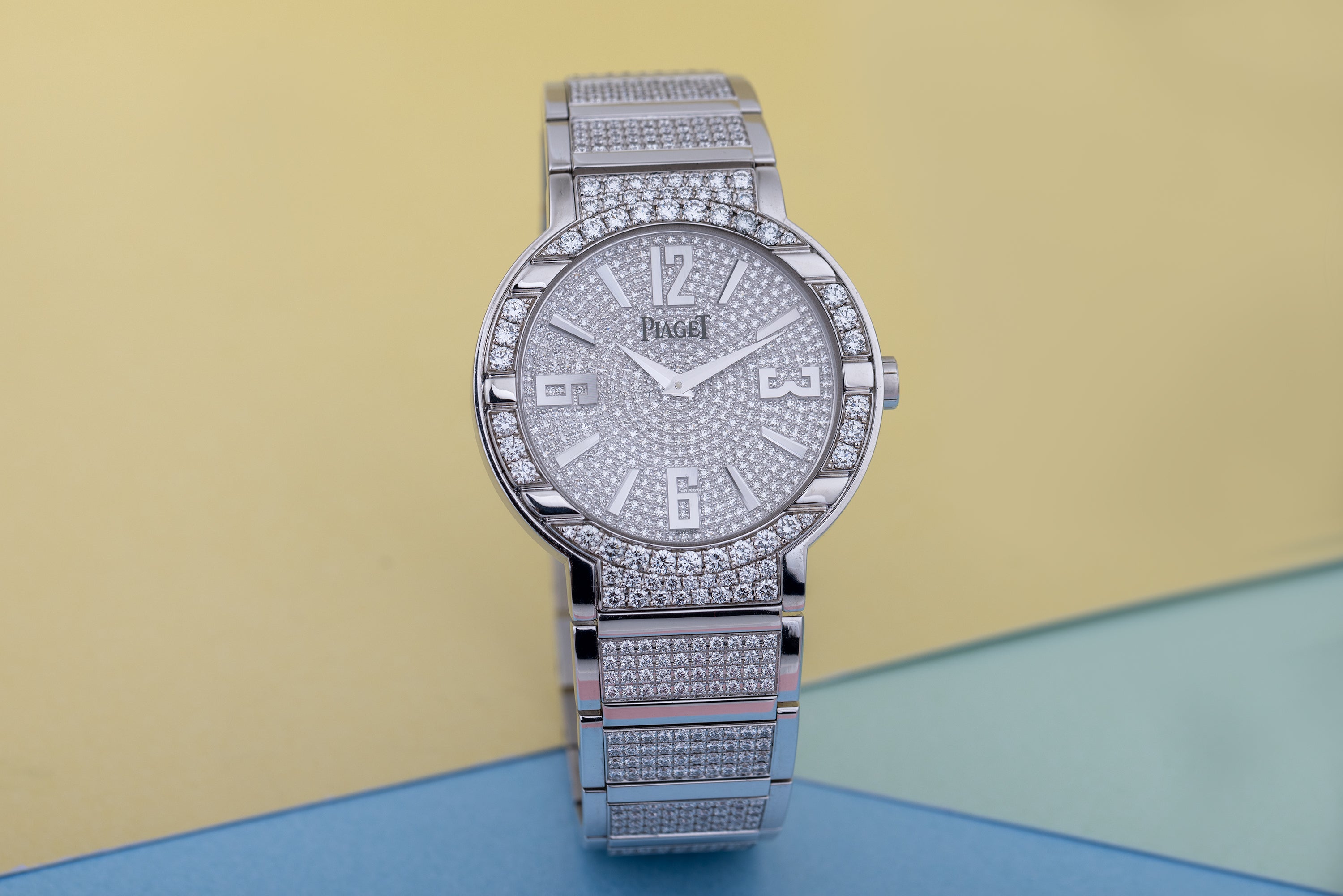 Piaget Polo Large GOA26026 18k White Gold Pave Dial & Bracelet
