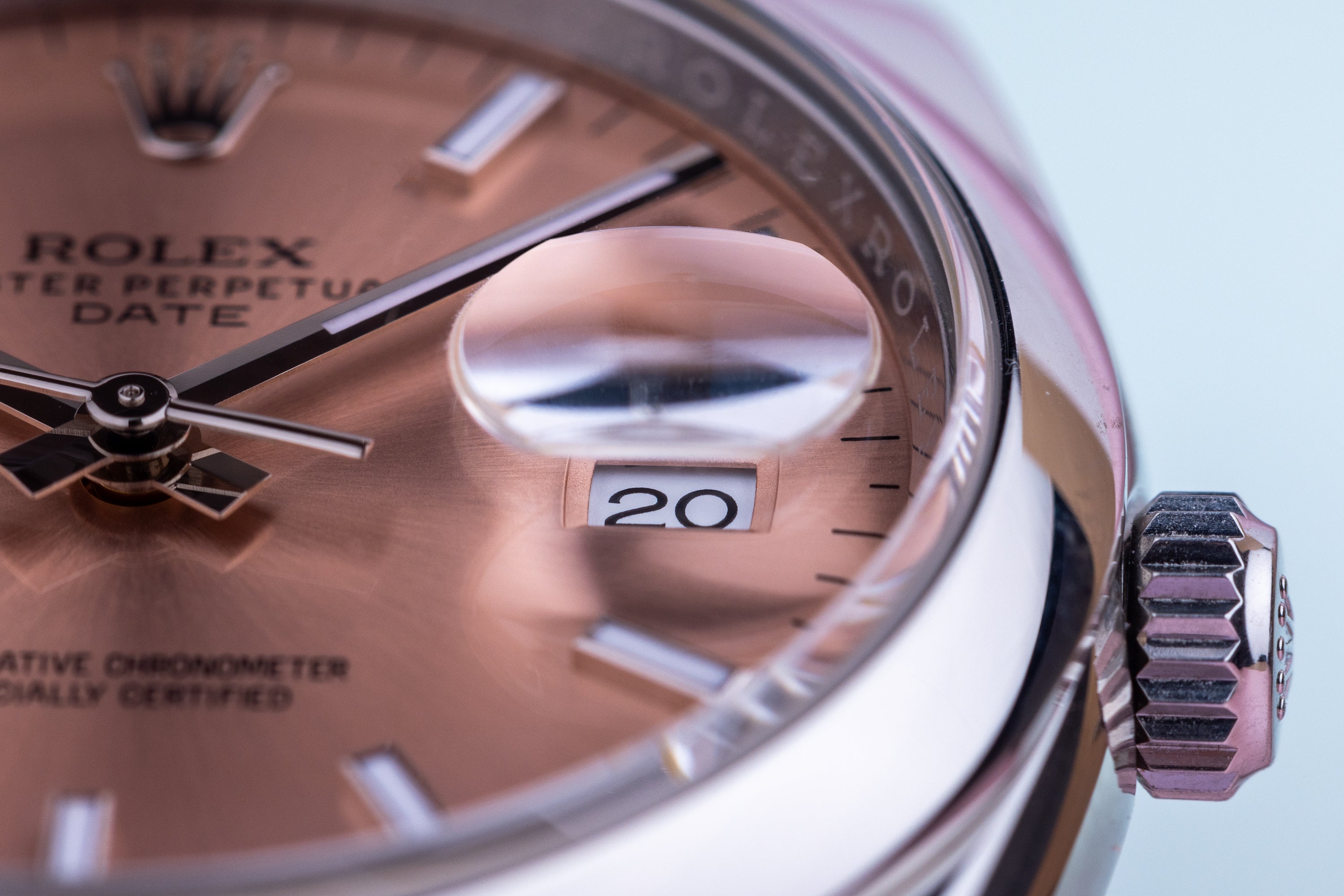 Rolex Date | REF. 115200 | Salmon Pink Dial | Box & Papers | 2019 | Stainless Steel