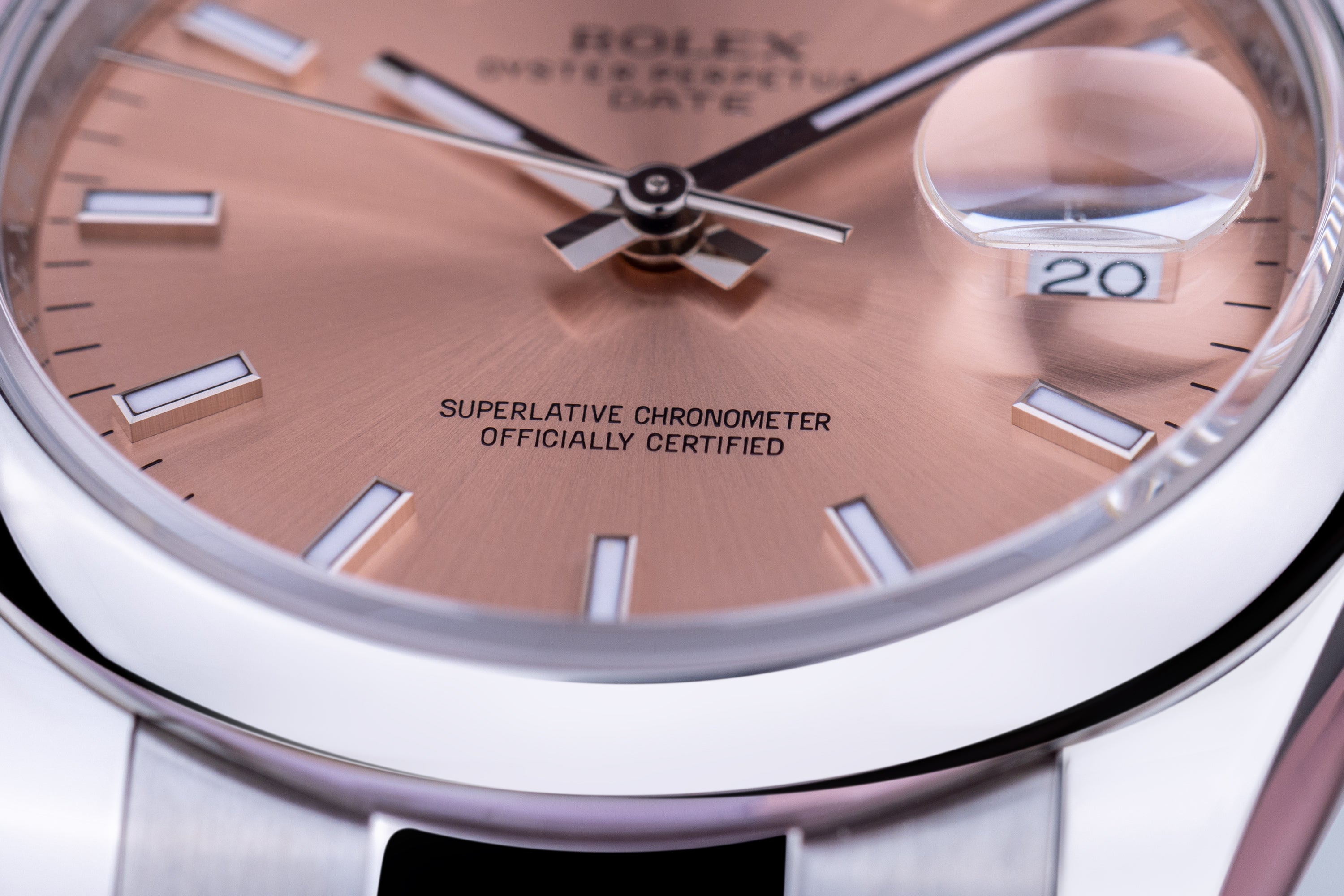 Rolex Date | REF. 115200 | Salmon Pink Dial | Box & Papers | 2019 | Stainless Steel