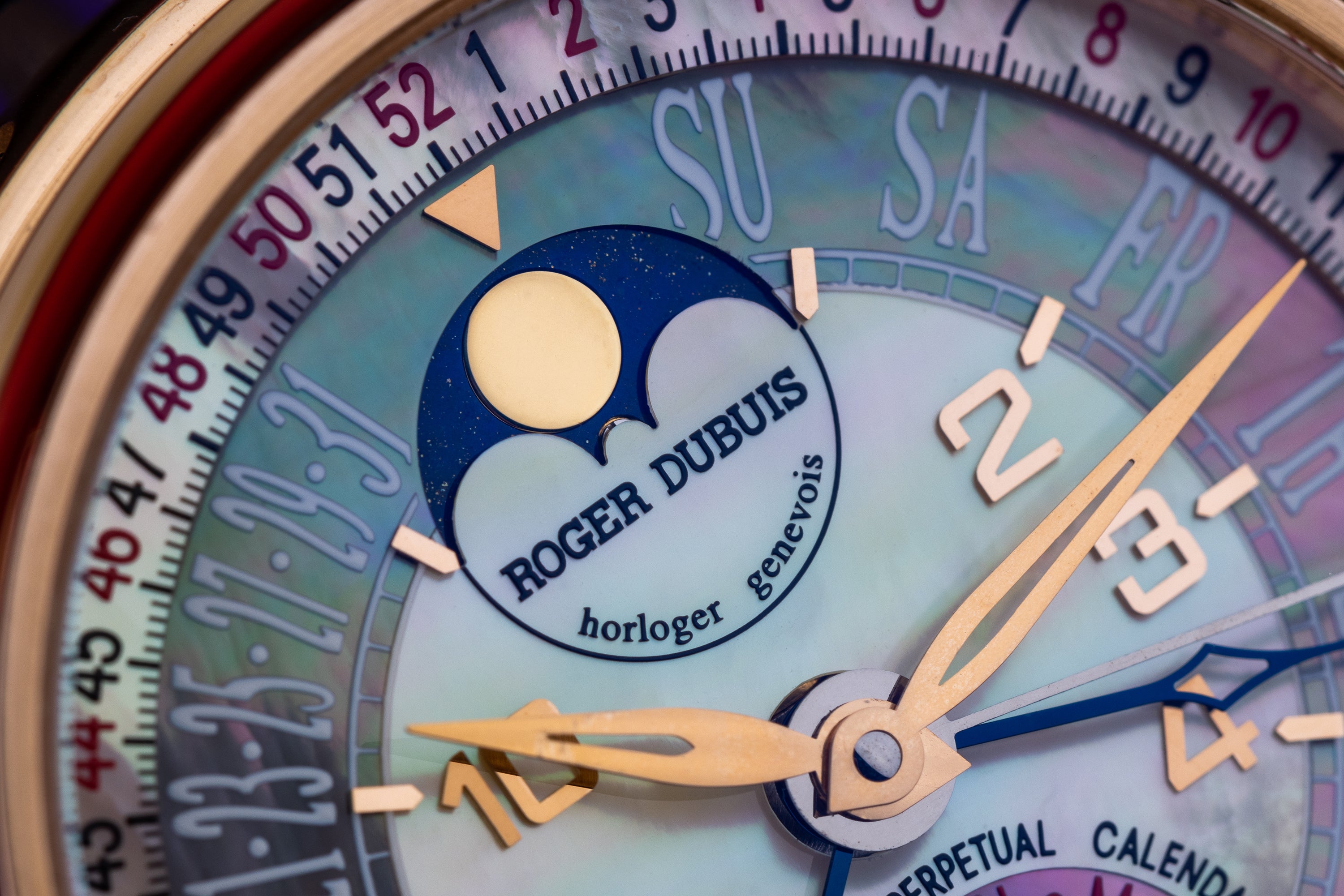 Roger Dubuis | REF. HO43 55710 5 | Hommage Biretrograde Perpetual Calendar | 18k Rose Gold | 43.5mm | Limited 28 Pieces | Box & Papers | 2004