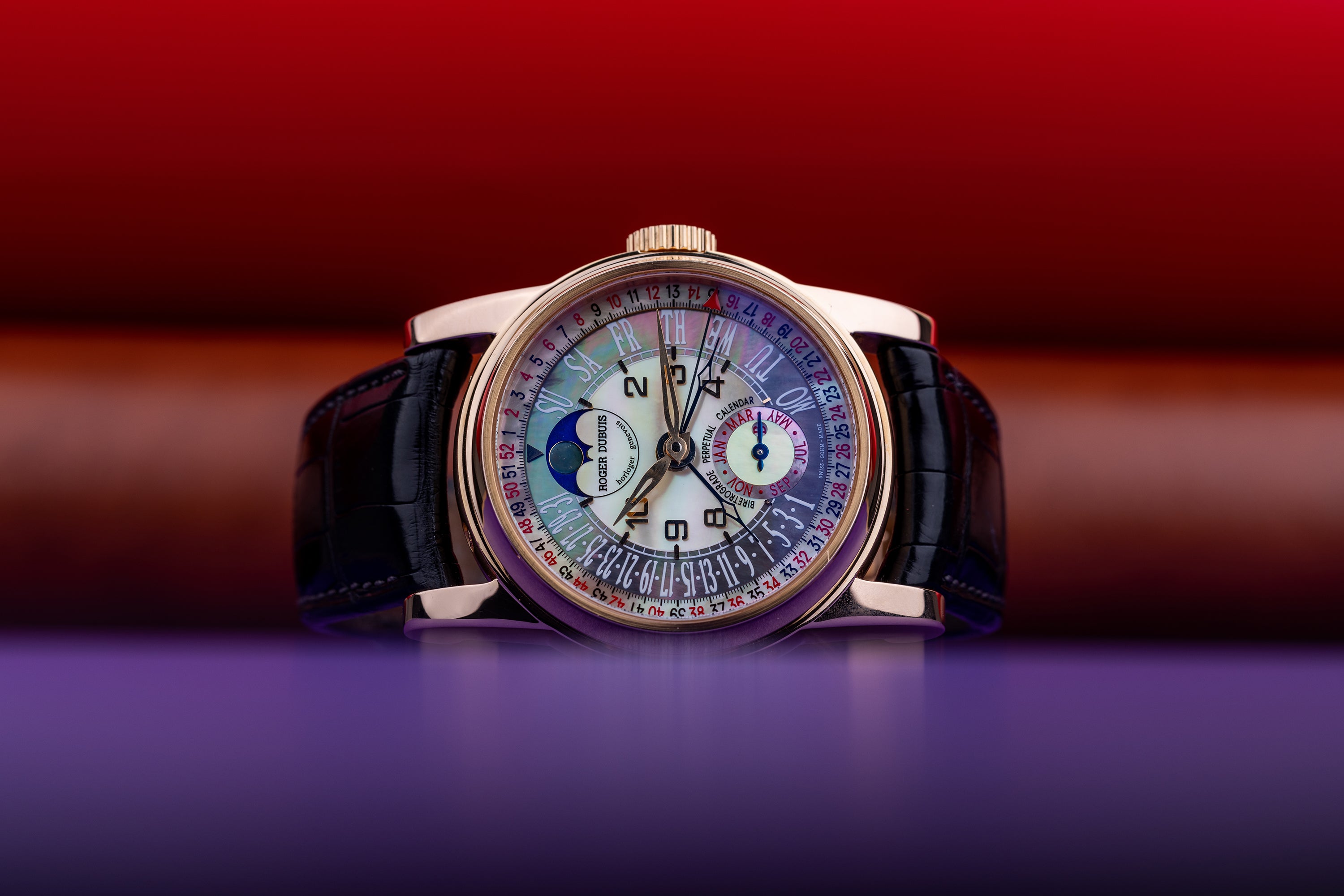 Roger Dubuis | REF. HO43 55710 5 | Hommage Biretrograde Perpetual Calendar | 18k Rose Gold | 43.5mm | Limited 28 Pieces | Box & Papers | 2004