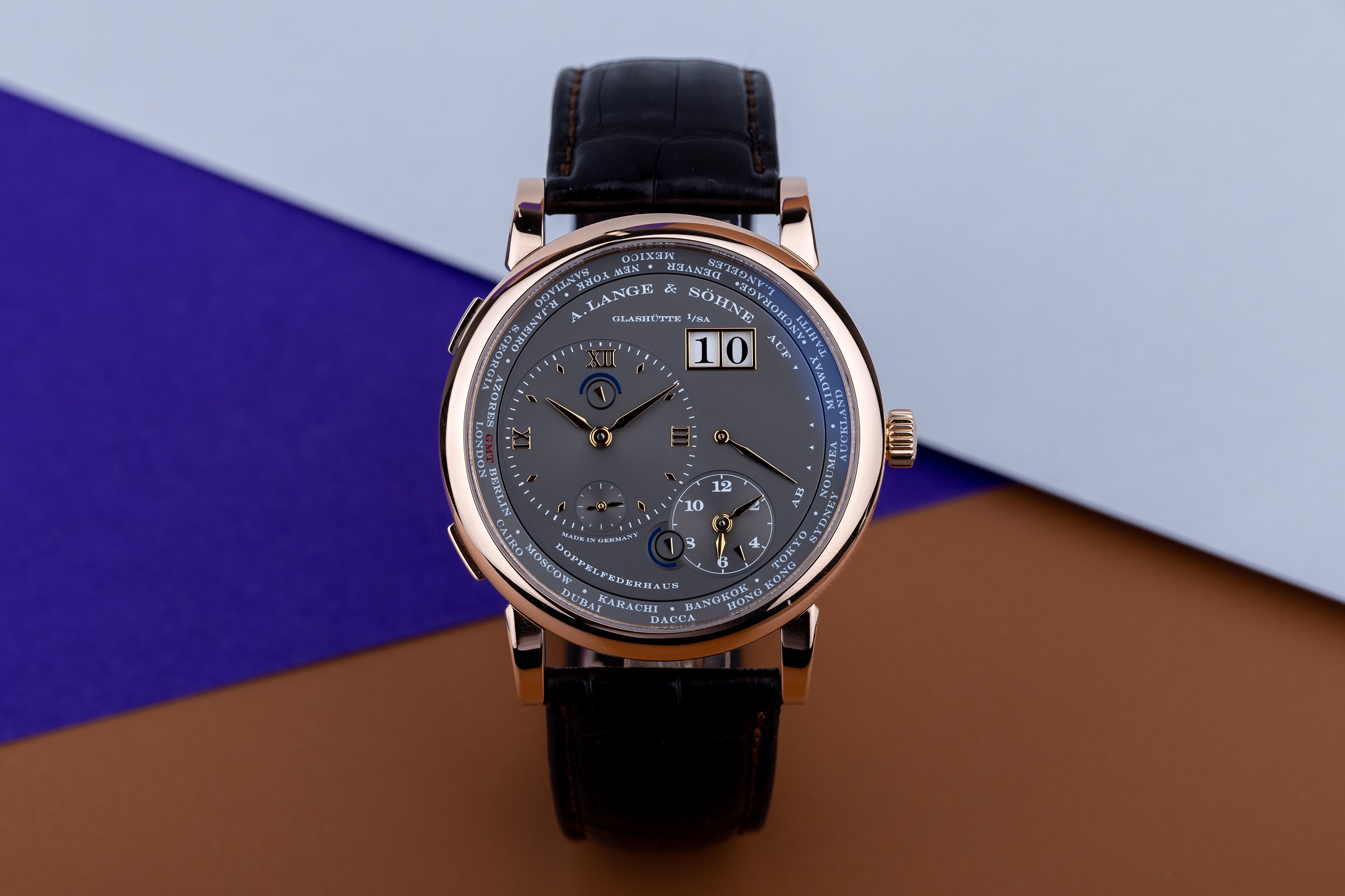 A. Lange & Söhne Lange 1 Time Zone | REF. 116.033 | 18k Rose Gold | Grey Dial | 2009 | Box & Papers