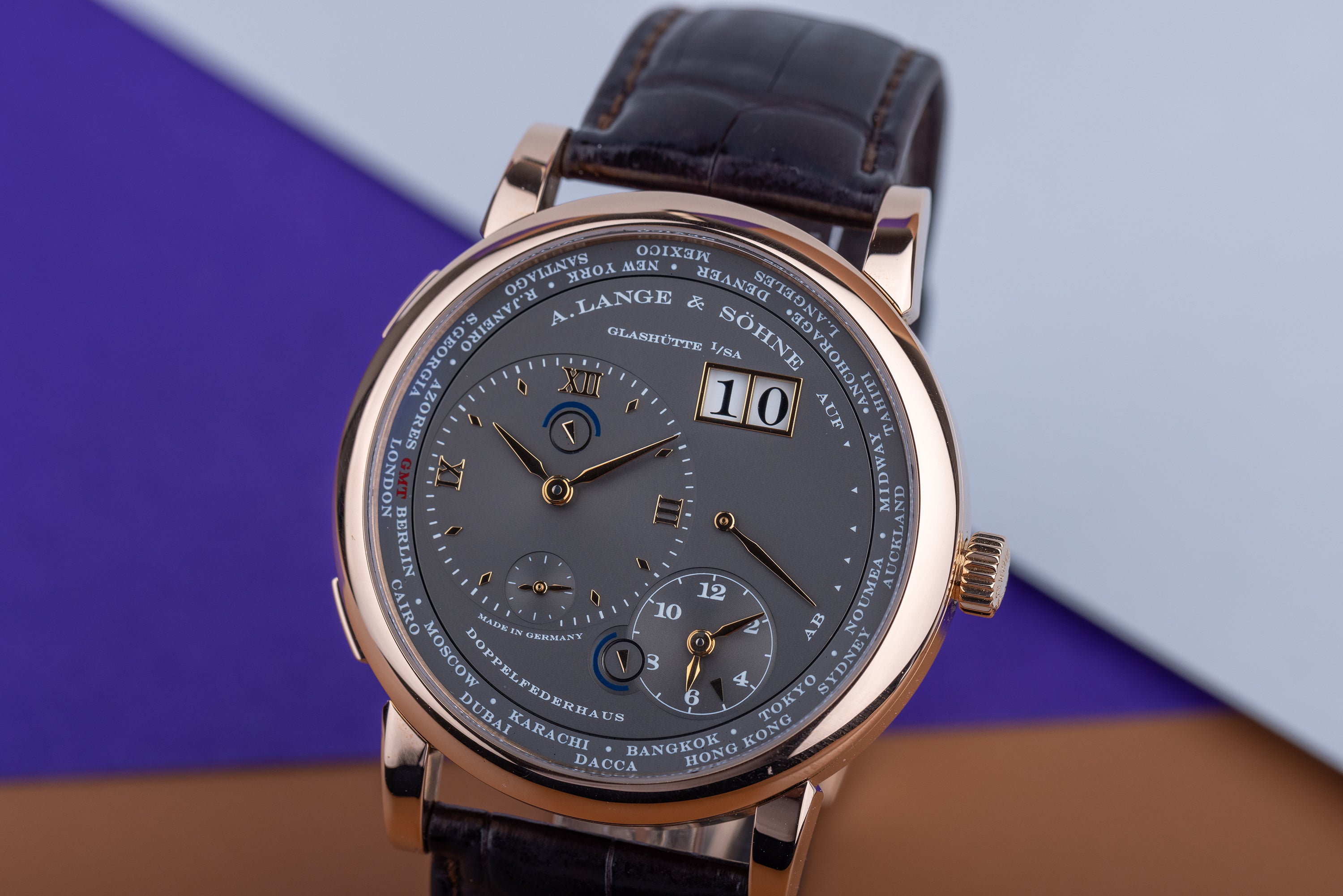 A. Lange & Söhne Lange 1 Time Zone | REF. 116.033 | 18k Rose Gold | Grey Dial | 2009 | Box & Papers