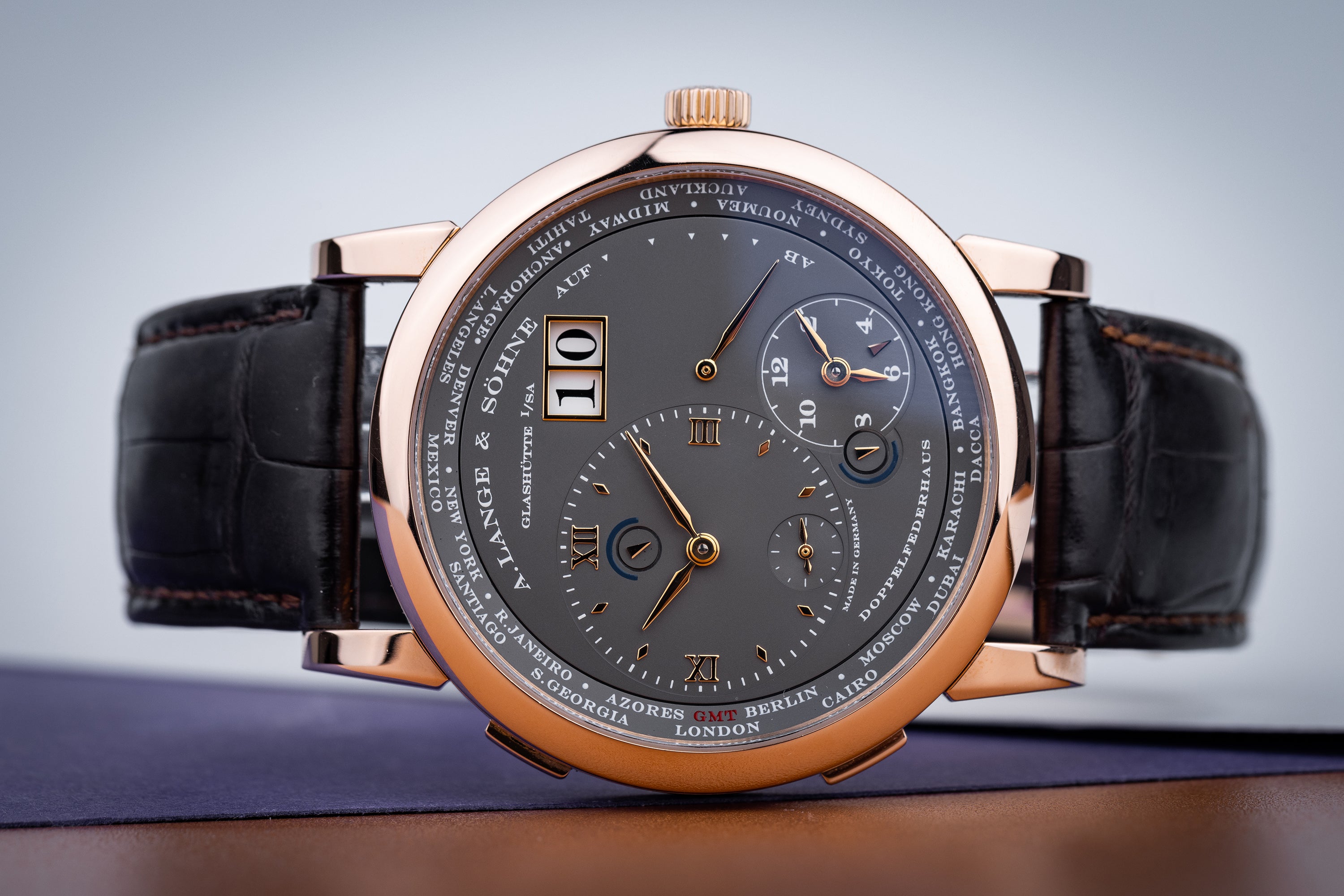 A. Lange & Söhne Lange 1 Time Zone | REF. 116.033 | 18k Rose Gold | Grey Dial | 2009 | Box & Papers
