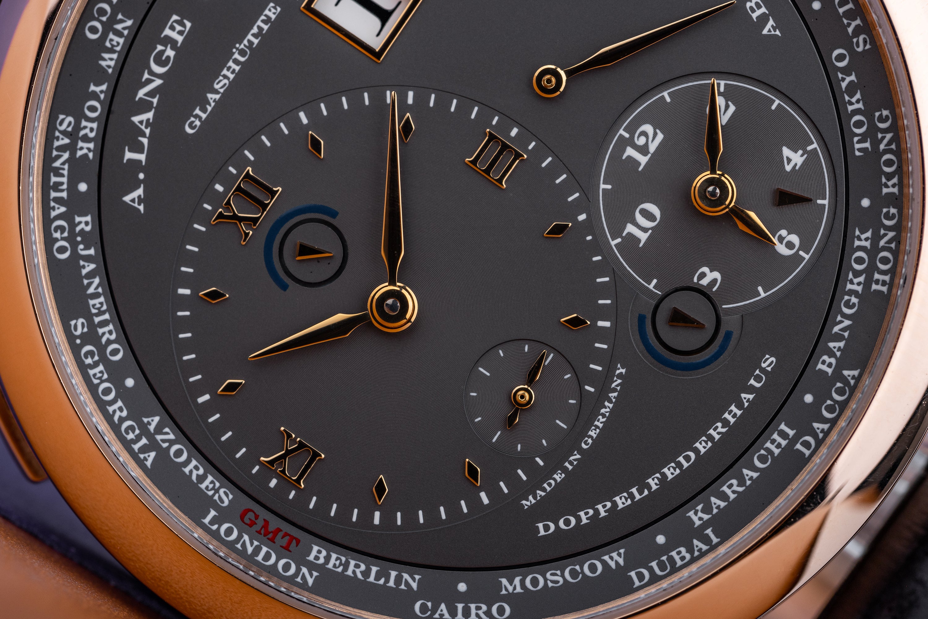 A. Lange & Söhne Lange 1 Time Zone | REF. 116.033 | 18k Rose Gold | Grey Dial | 2009 | Box & Papers