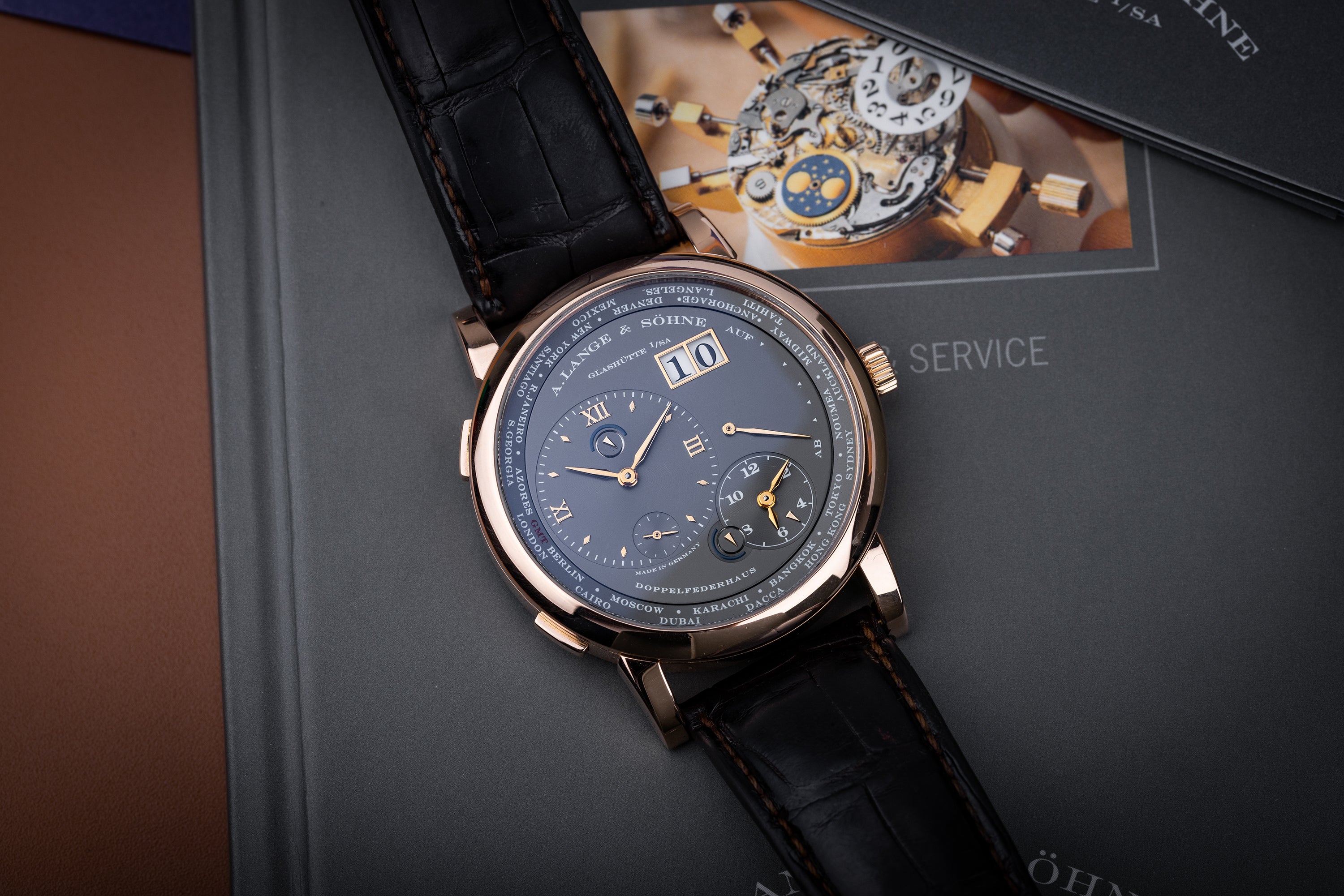A. Lange & Söhne Lange 1 Time Zone | REF. 116.033 | 18k Rose Gold | Grey Dial | 2009 | Box & Papers