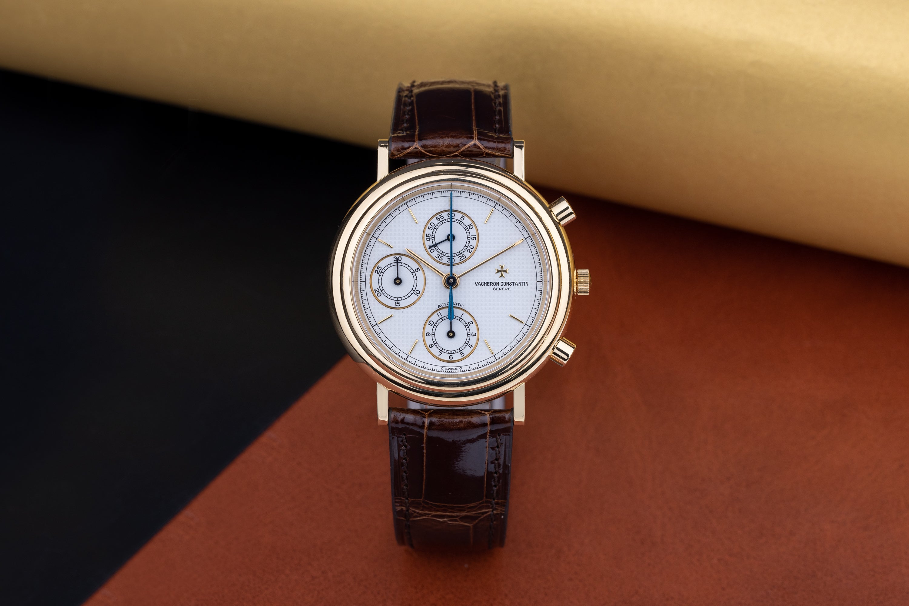 Vacheron Constantin Historiques Chronograph | REF. 47001 | White Hobnail Dial | 38mm | 18k Yellow Gold | 1990s