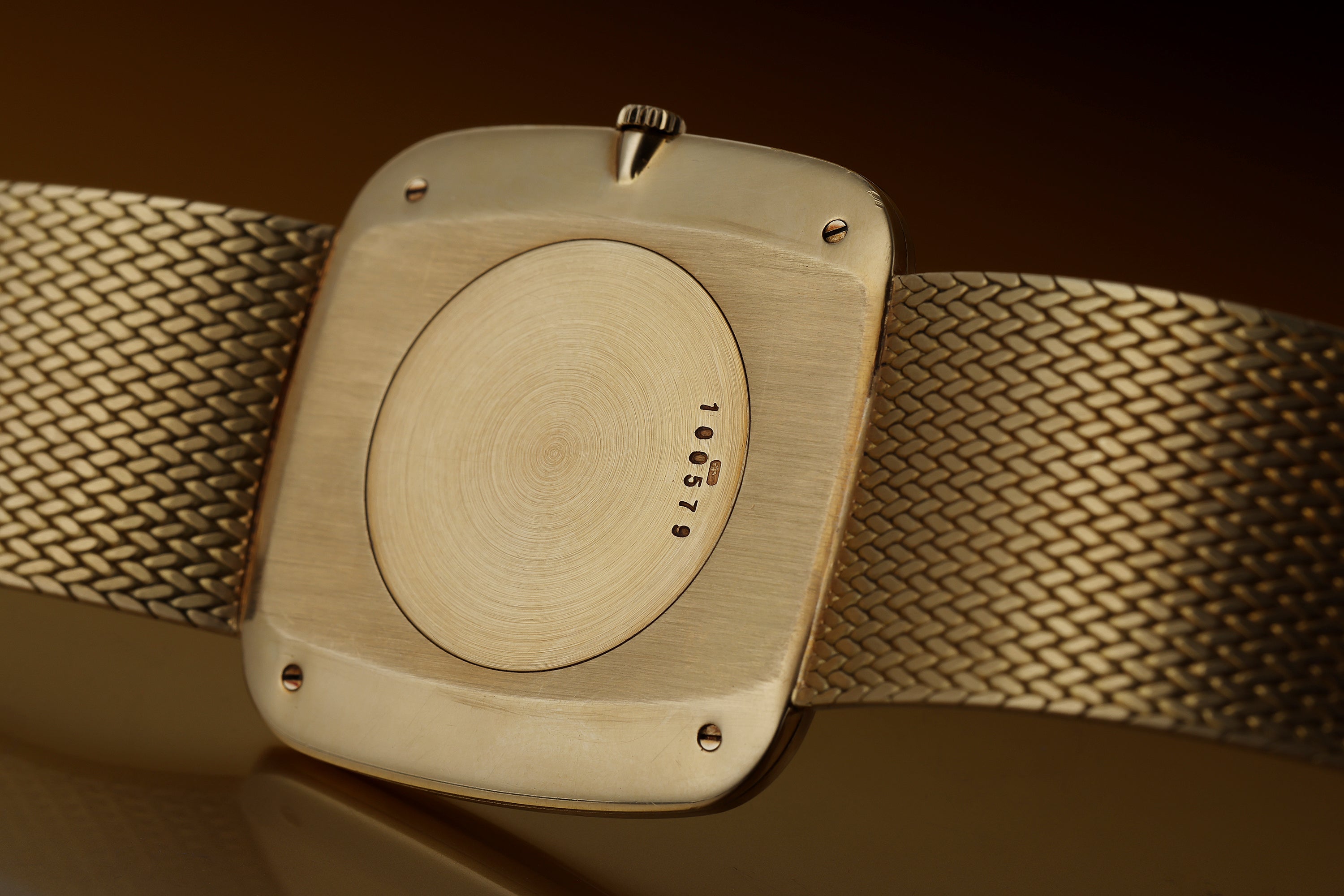 Audemars Piguet Ultra-Thin Cushion-Shaped Vintage Watch | 4mm Thick Case | Black Dial | 34 x 34mm | 18k Yellow Gold | Circa 1970's