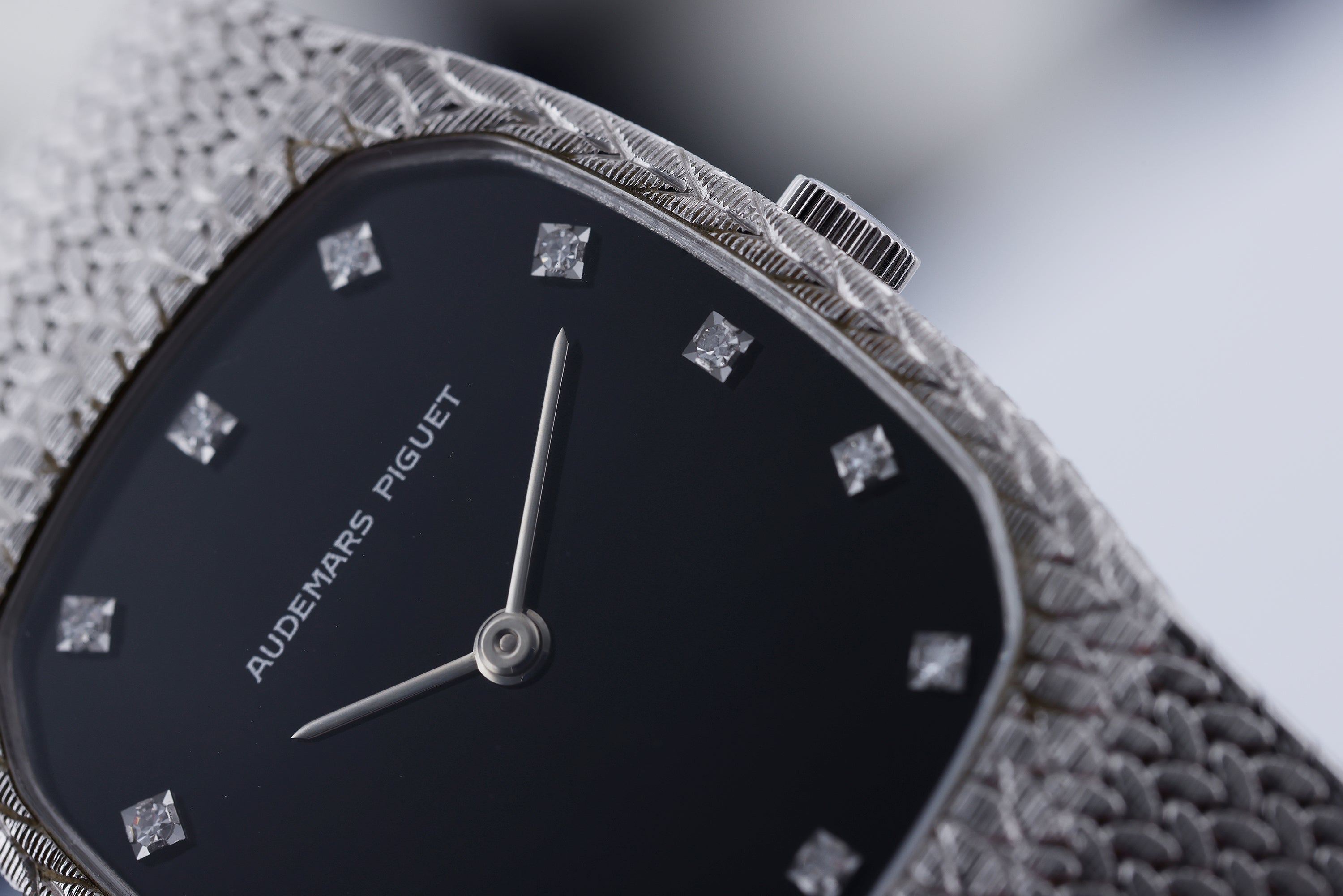 Extremely Rare Onyx Audemars Piguet Cobra | Black Diamond Dial | 18k White Gold | 26.5mm | 1970's-1980's