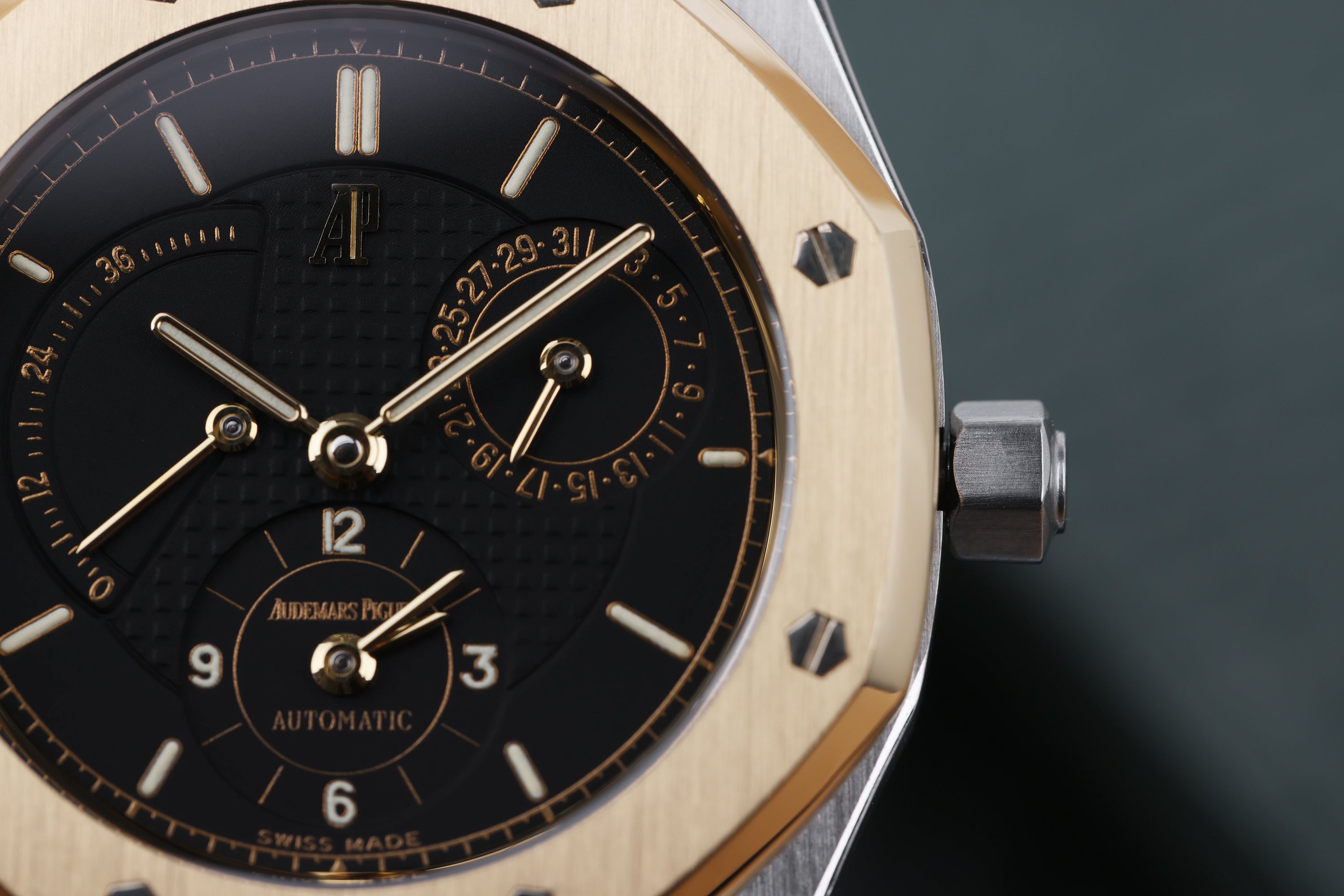 Audemars Piguet Royal Oak Dual Time | REF. 25730SA | Black Dial | Stainless Steel & 18k Yellow Gold | 36mm | Box & Papers | 2000