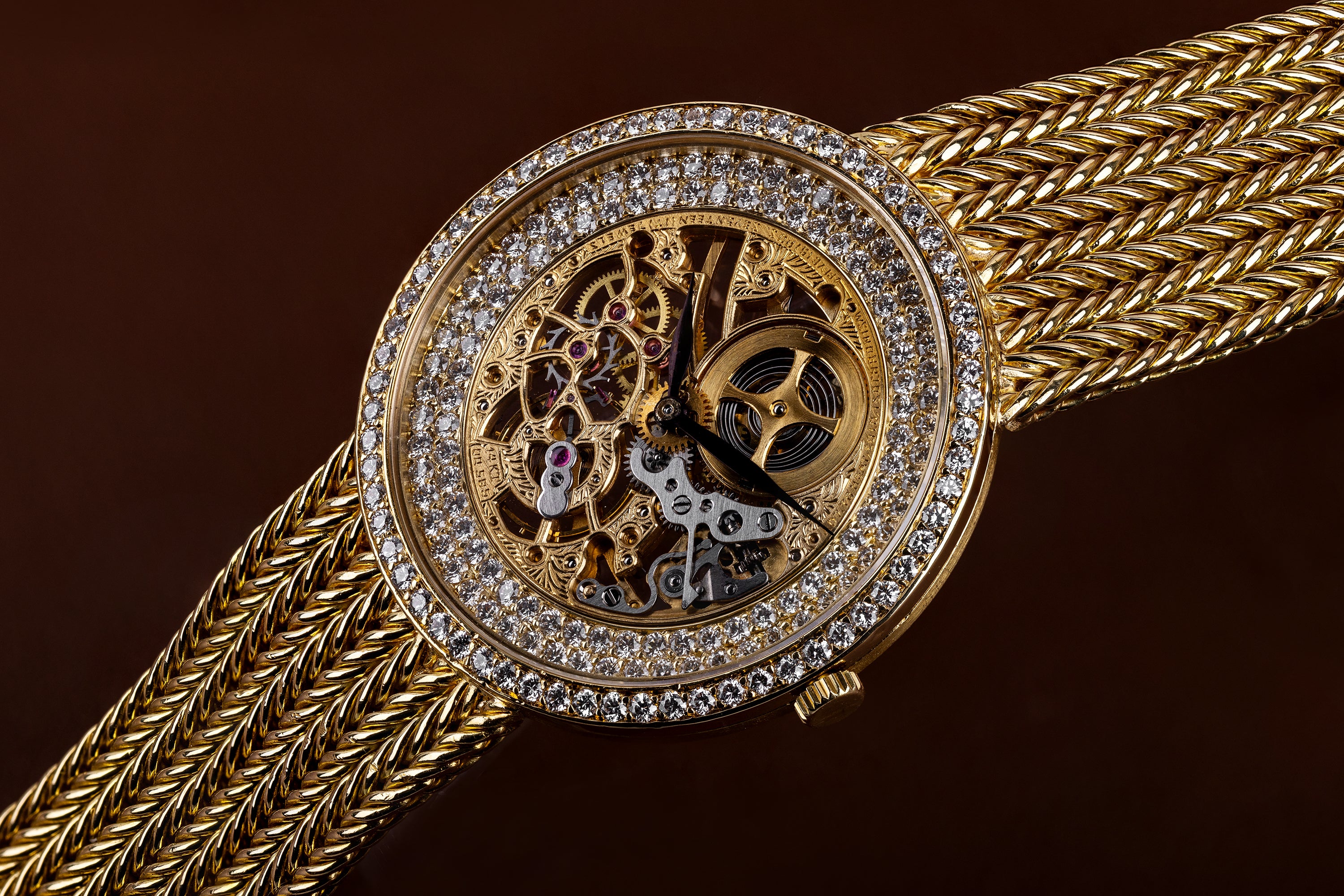 Audemars Piguet | Open-Worked Skeleton Dial | 1970's | Diamond Bezel | 18k Yellow Gold