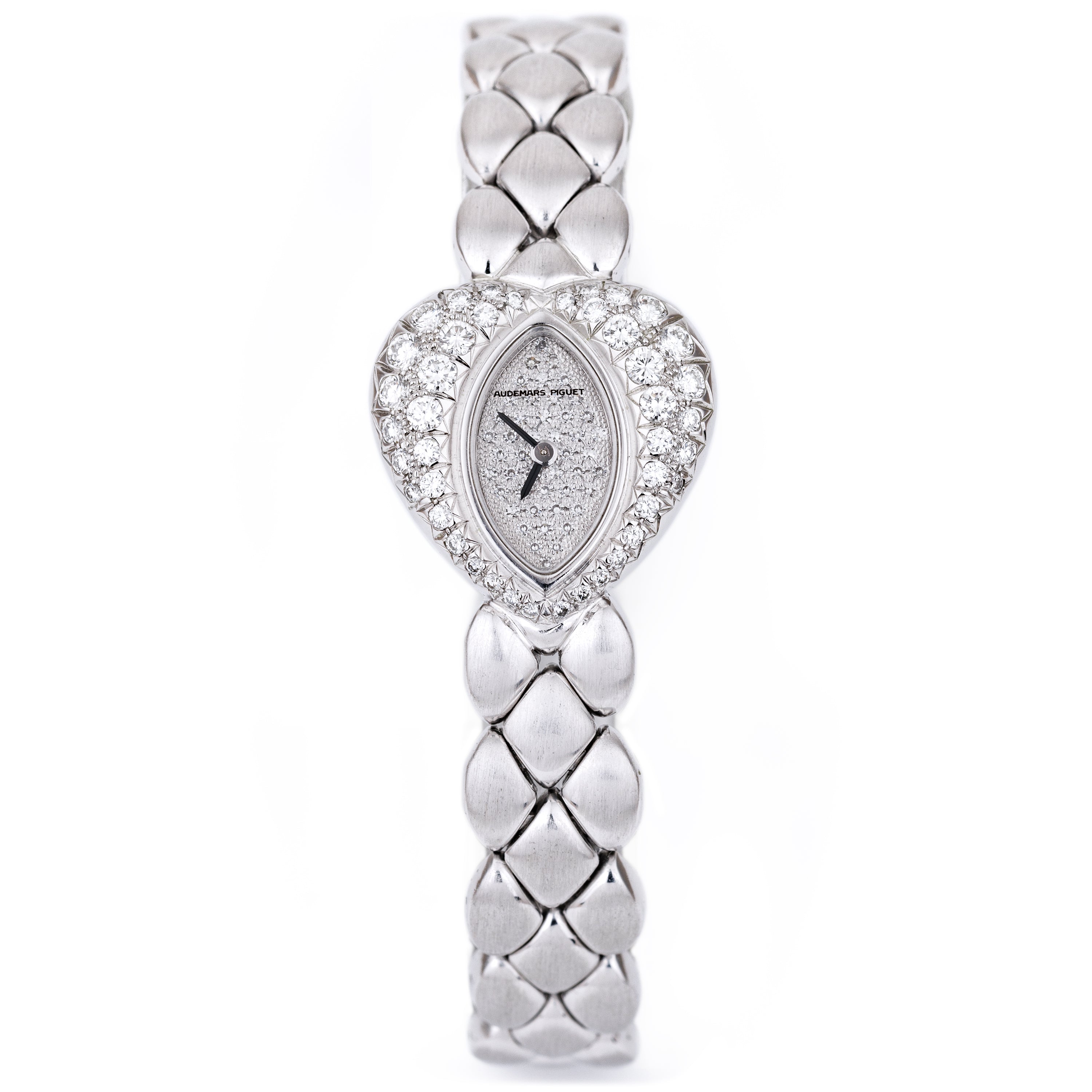Audemars Piguet Coeur Vintage Ladies Watch | Heart-Shaped Diamond Case | 18k White Gold | Matte Finish | 20.5mm | 1980s
